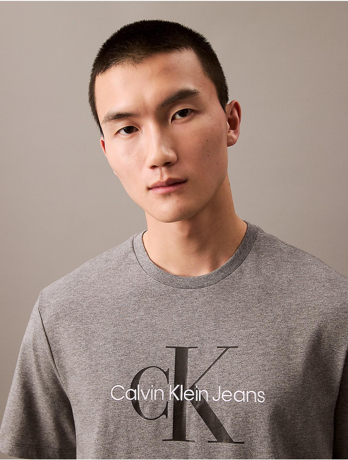 Calvin Klein Mens Monogram Logo Tee - Grey Product Image