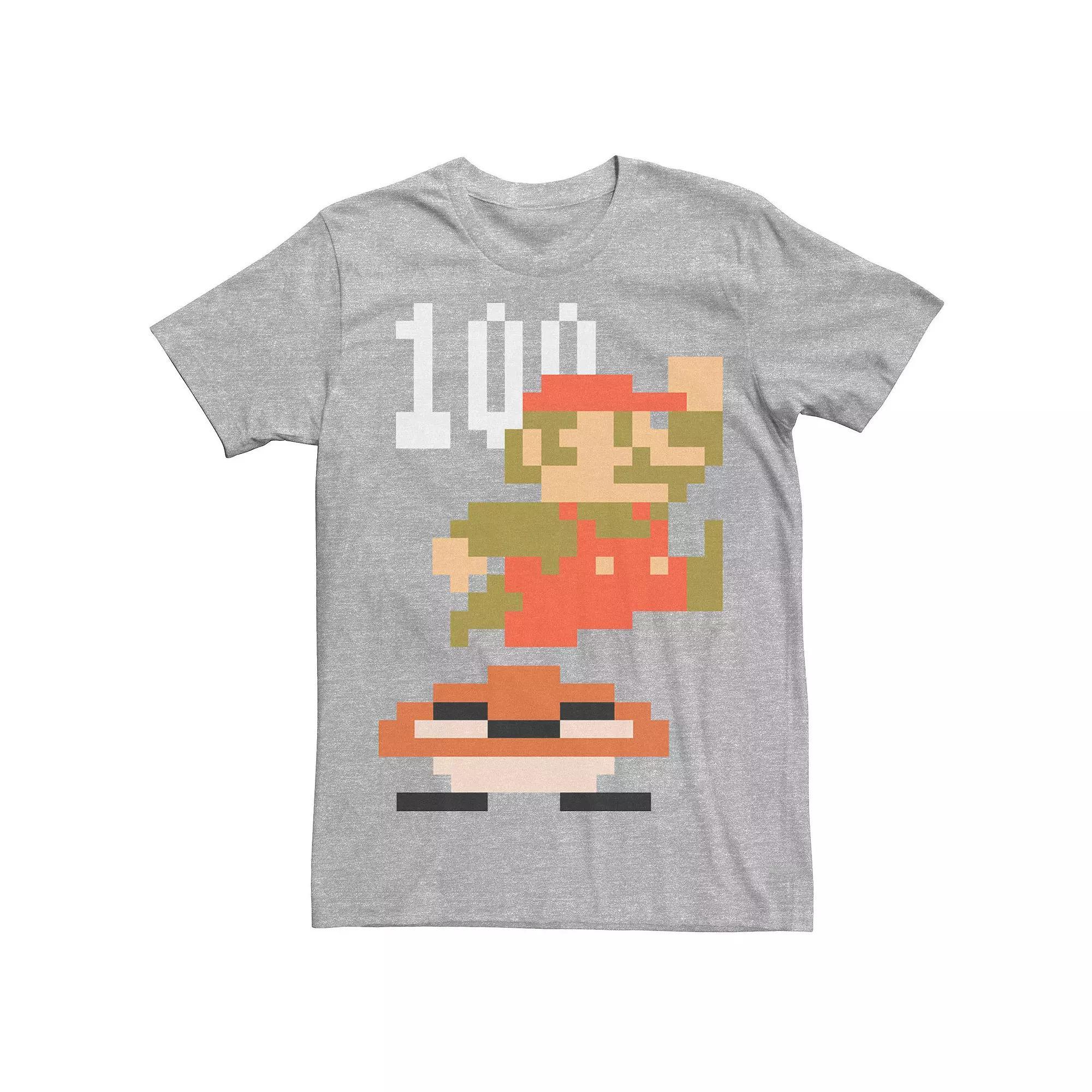 Men's Nintendo Super Mario 8-bit Goomba Jump 100 Points Tee, Size: 3XL, Athletic Grey Product Image