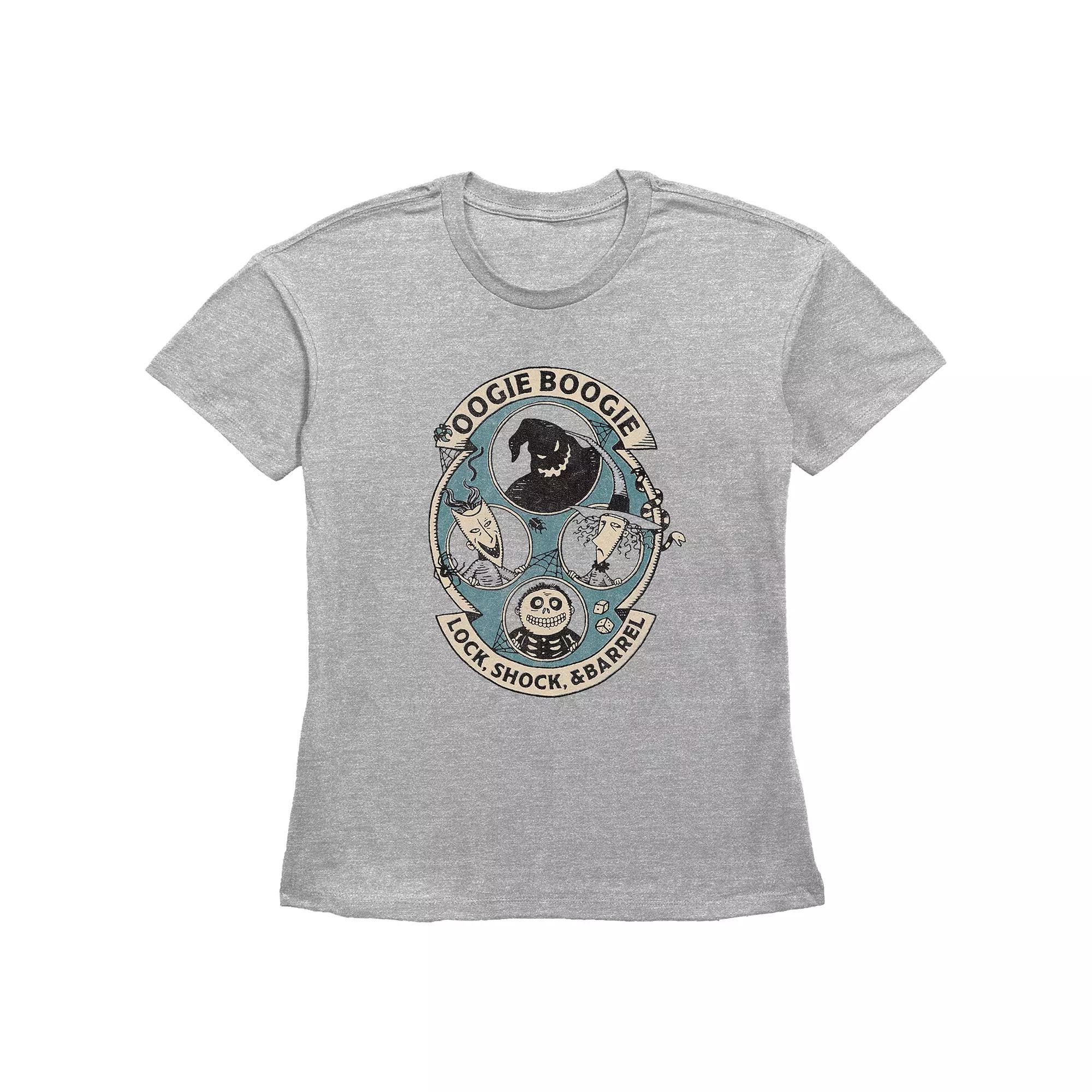 Disney's The Nightmare Before Christmas Oogie Boogie Lock, Shock, & Barrel Women's Graphic Tee, Size: XS, Grey Gray Product Image