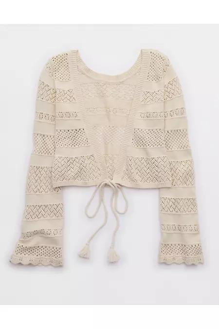 Aerie Reversible Crochet Wrap Sweater Women's Product Image
