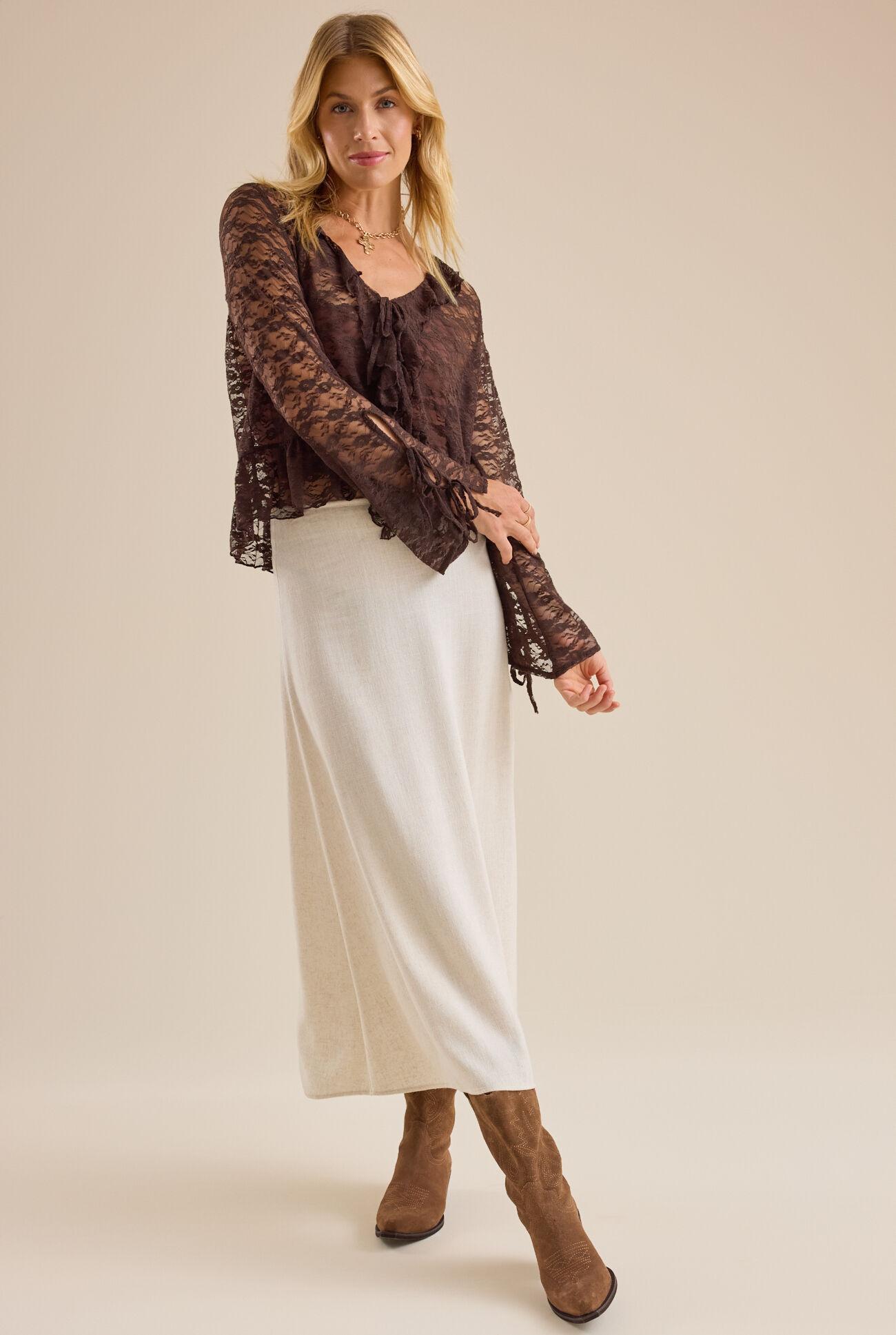 Luna Lace Tie Front Blouse Product Image