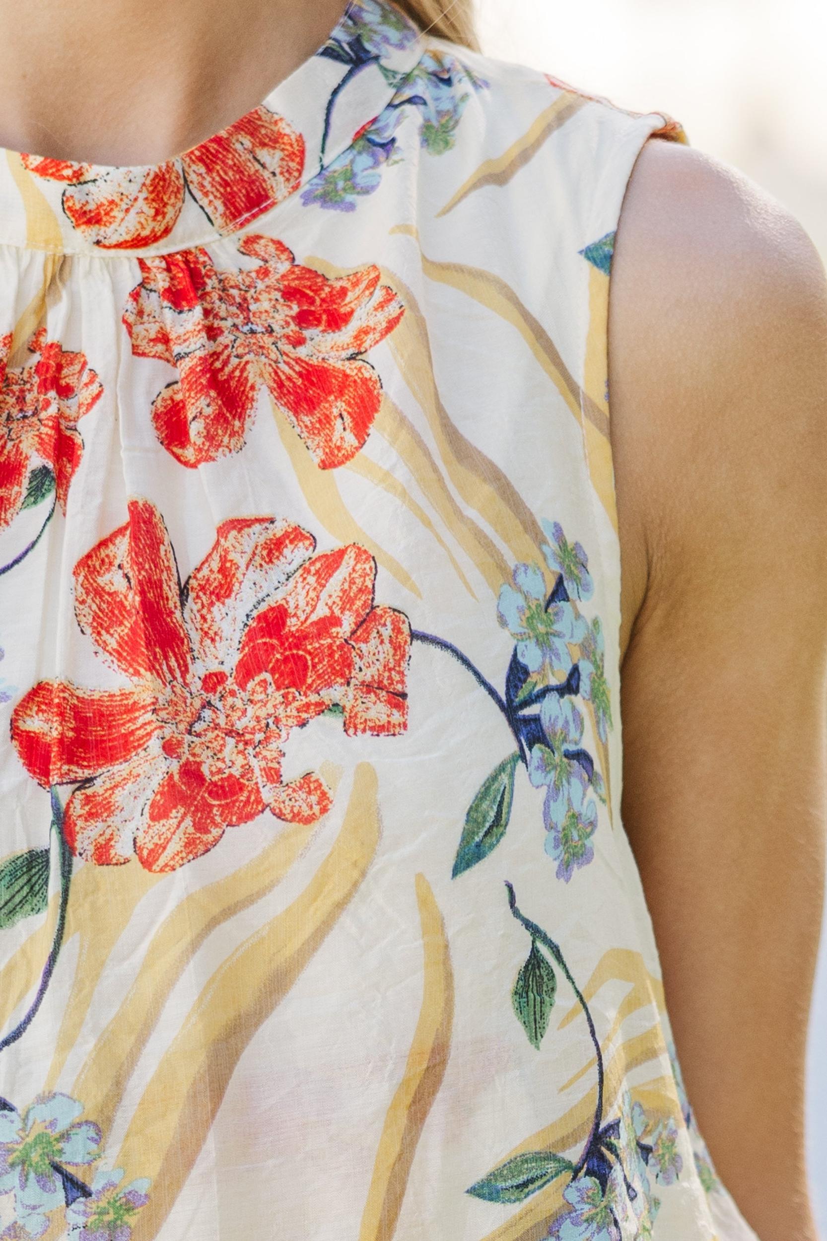 All Love Cream Multi Floral Dress Female Product Image