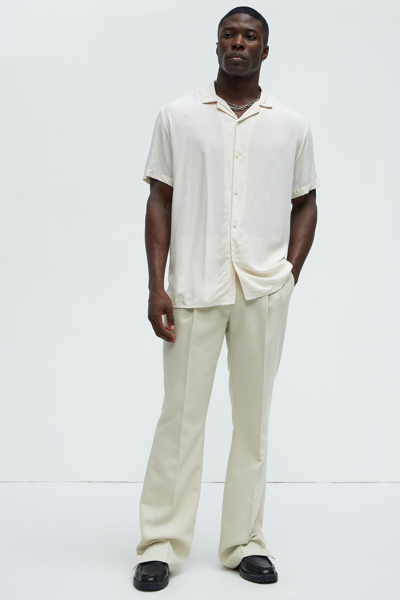 Dawson Relaxed Short Sleeve Cuban Collar Shirt - OffWhite Product Image