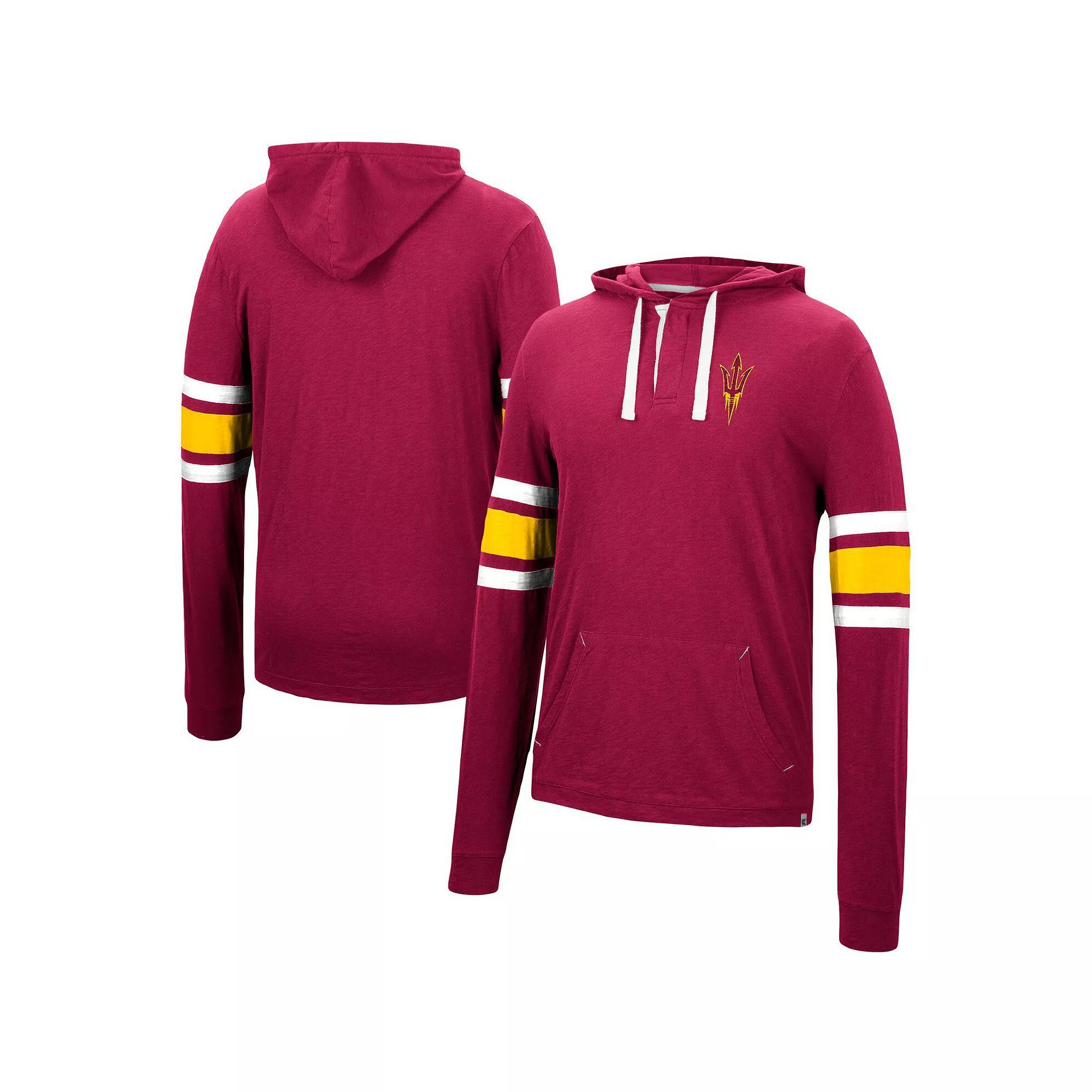 Men's Colosseum Maroon Arizona State Sun Devils Lebowski Hoodie Long Sleeve T-Shirt, Size: XL, Red Product Image