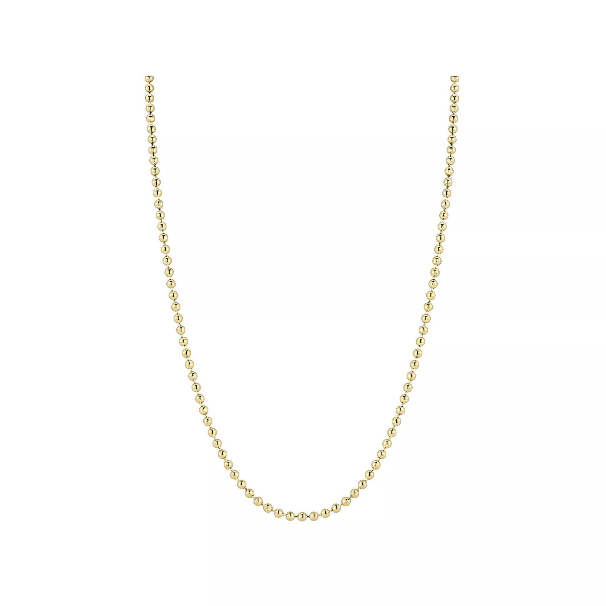 Men's Menster Sterling Silver Ball Necklace, Size: 20", Gold Tone Product Image