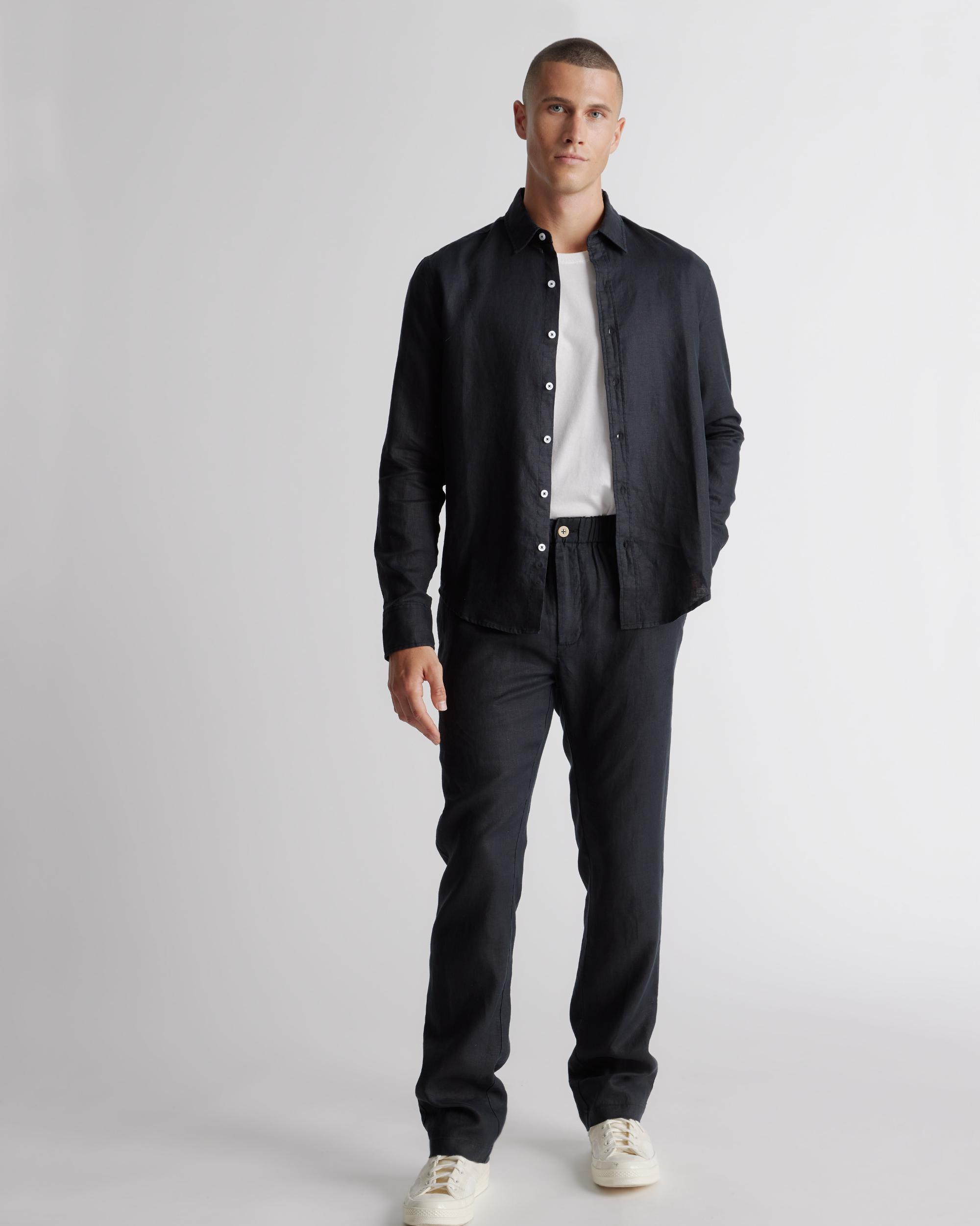 Quince | Men's 100% European Linen Relaxed Long Sleeve Shirt Product Image