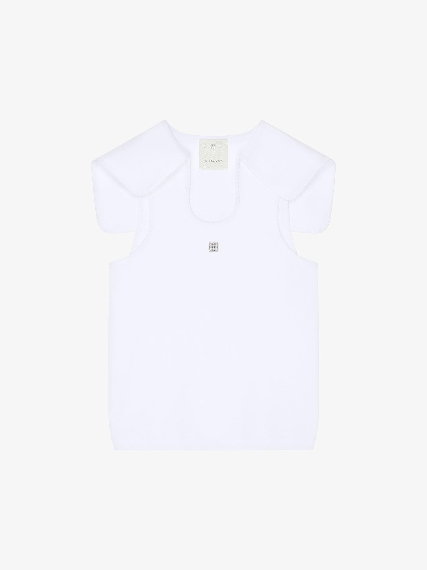 Slim sailor collar top in knit with 4G Liquid detail Product Image