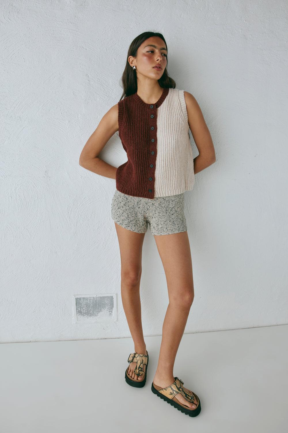 Bridgette Knit Vest Splice Product Image