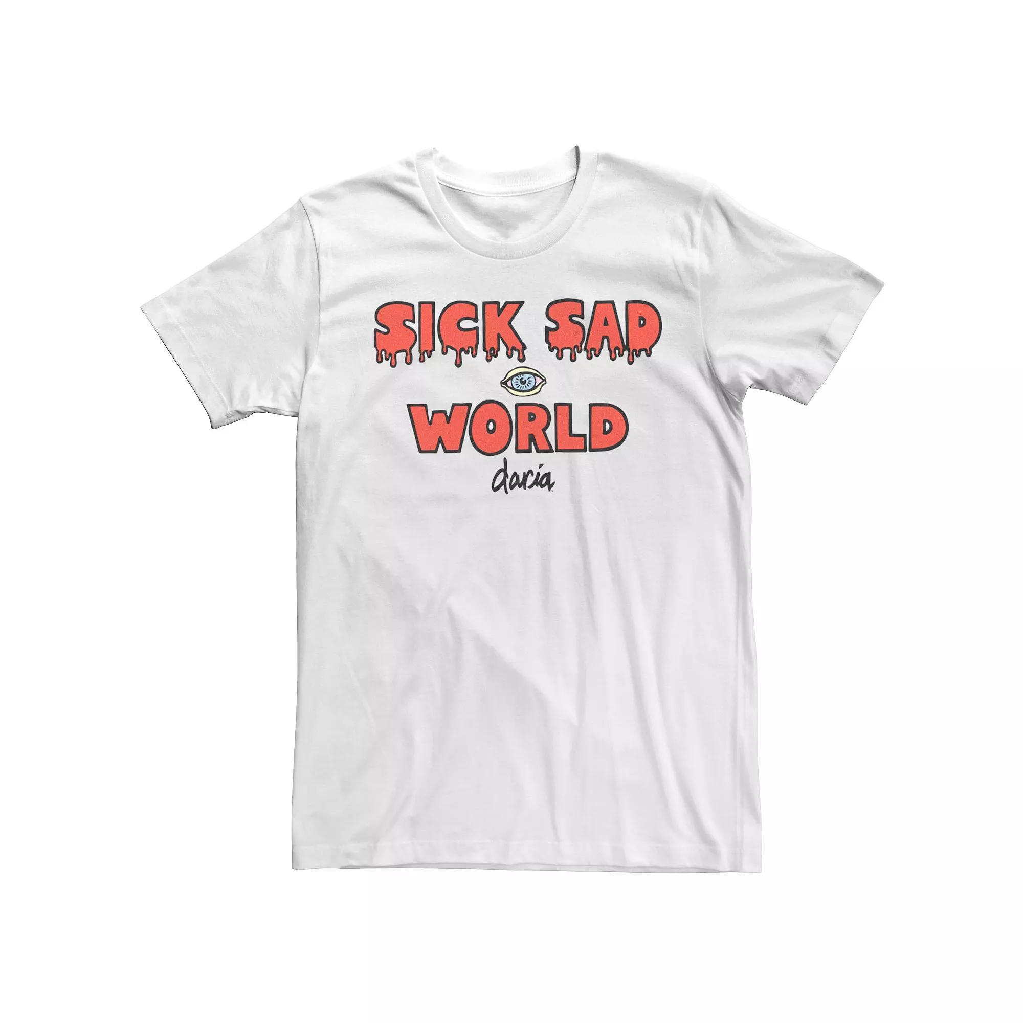 Men's MTV Daria Sick Sad World Text Tee, Size: Large, White Product Image