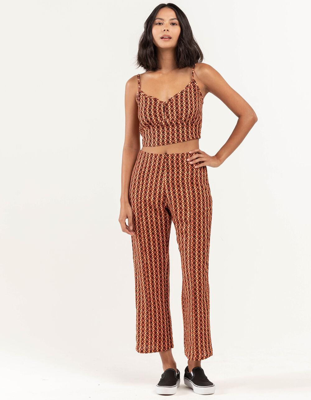 RVCA Drip Womens Wide Leg Pants - BROWN COMBO Product Image