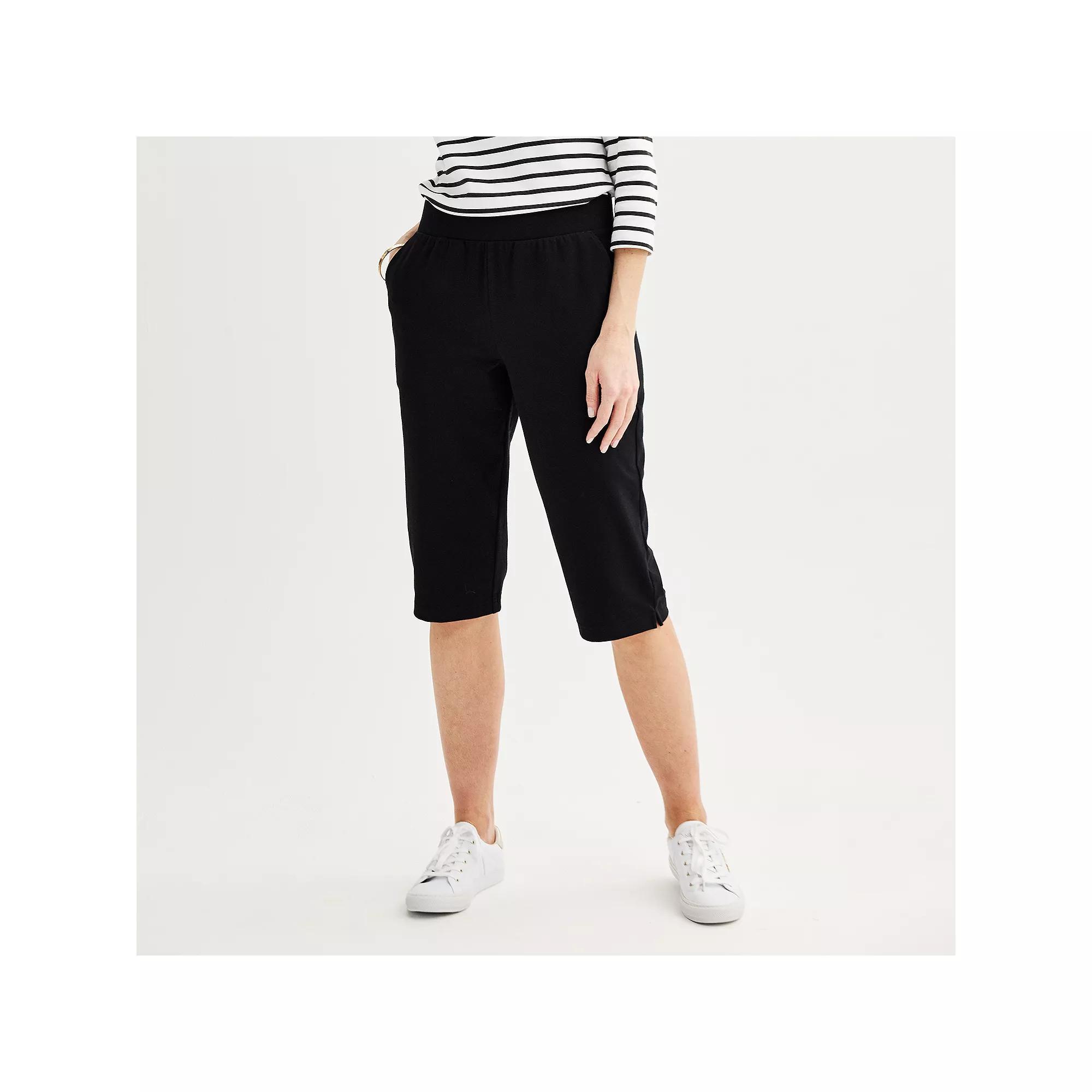 Women's Croft & Barrow® Easy Pull-On Knit Skimmer, Size: Small, Black Product Image