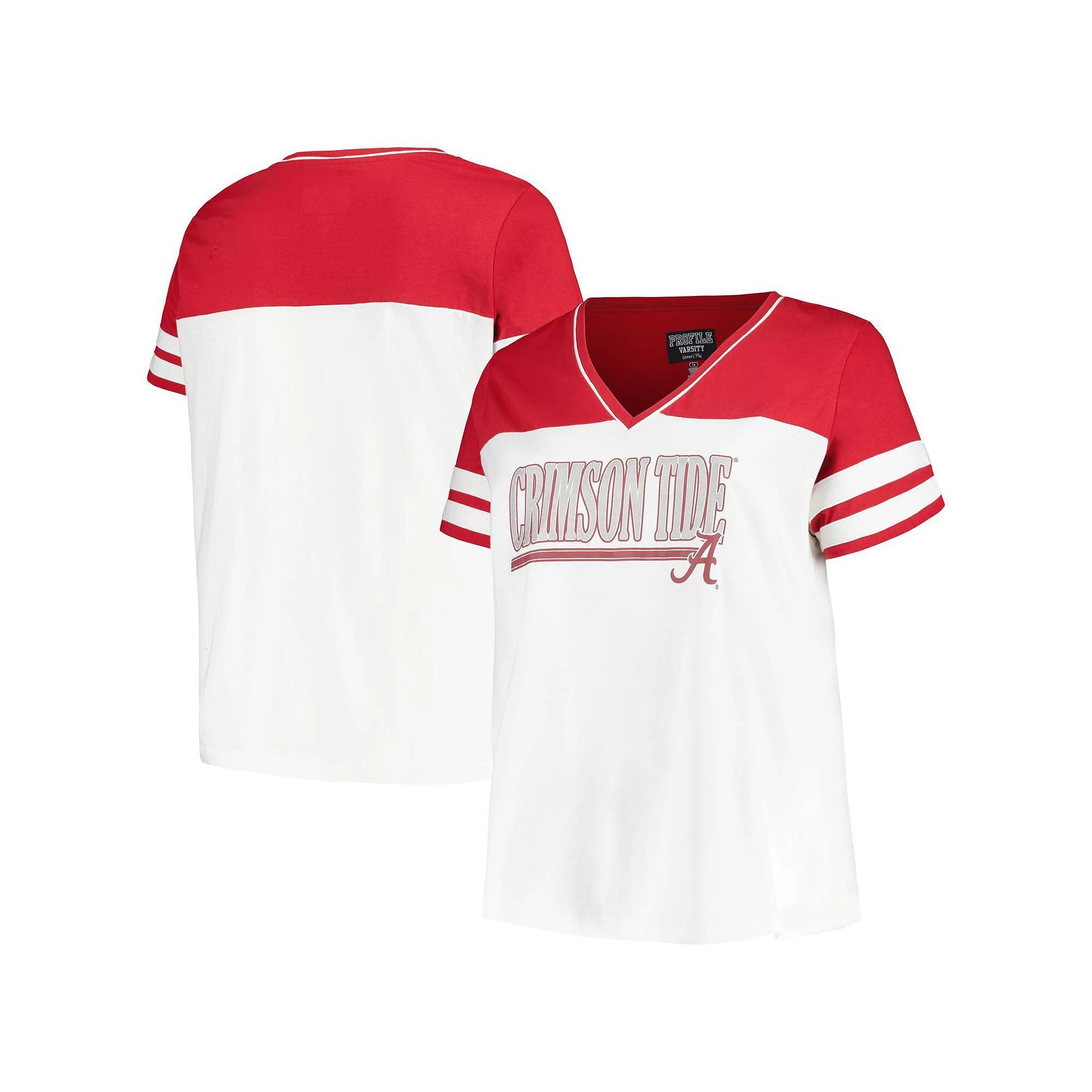 Womens Profile /Crimson Alabama Crimson Tide Plus Size Field Game V-Neck T-Shirt Product Image