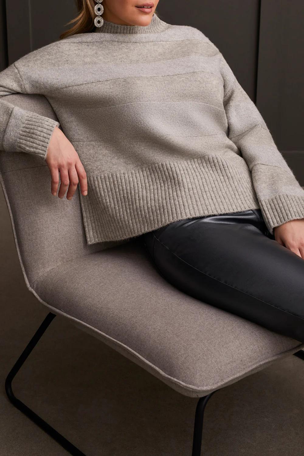 Long sleeve mock neck sweater Product Image