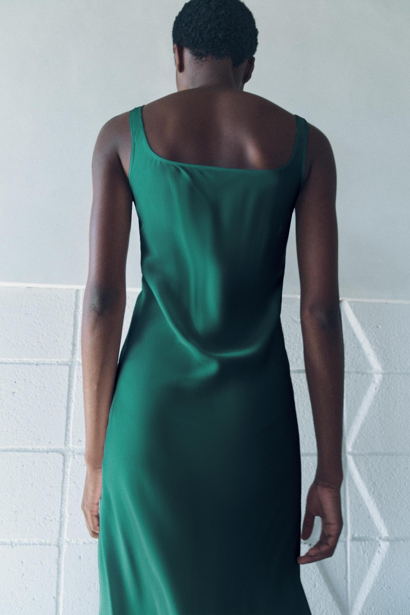 SLIT SATIN EFFECT DRESS ZW COLLECTION Product Image