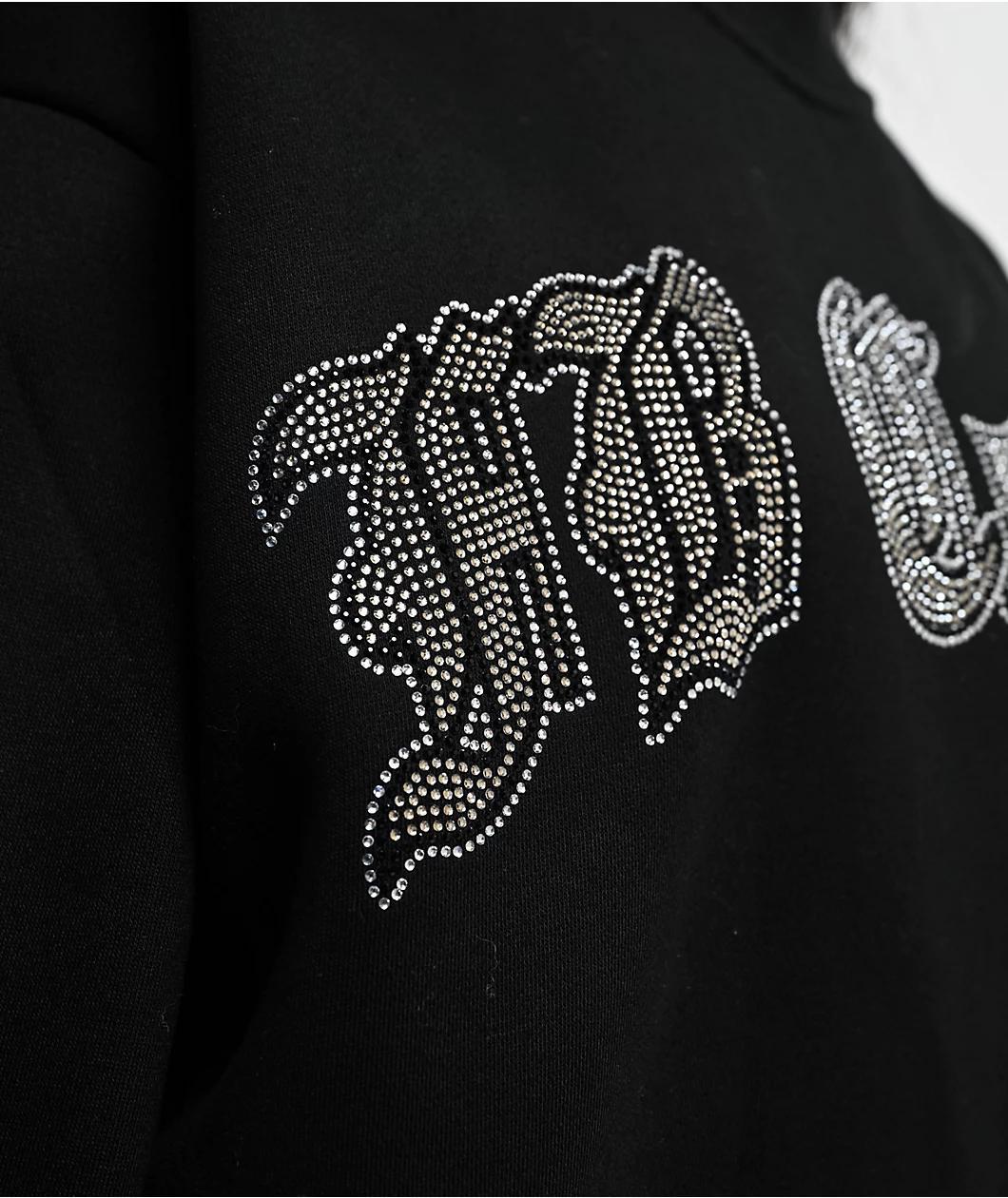 FB County Rhinestone Black Crewneck Sweatshirt Product Image