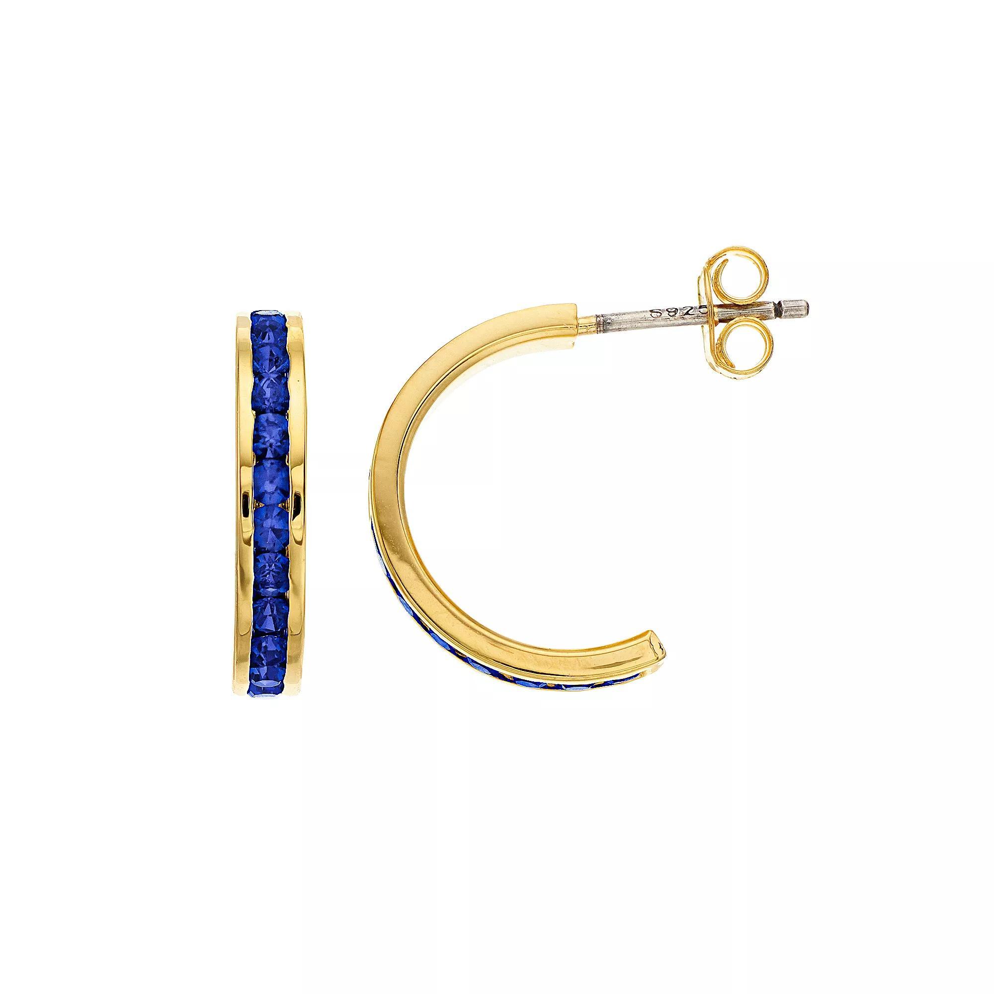Traditions Jewelry Company 18k Gold Over Silver Crystal Birthstone Earrings, Womens, Gold Over Sterling Product Image