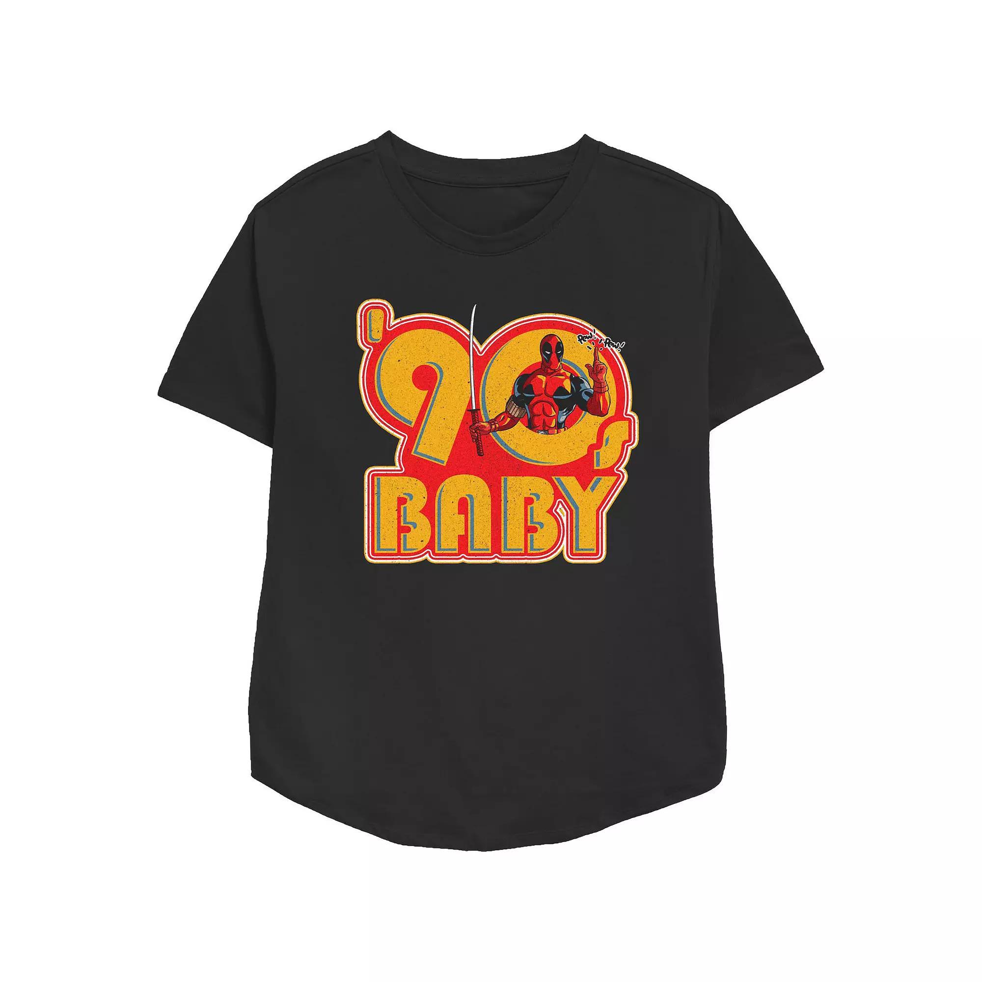 Women's Marvel Deadpool 90s Baby Graphic Tee, Size: Medium, Black Product Image