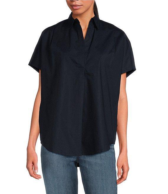 French Connection Cele Rhodes Point Collar Neck Short Sleeve Shirt Product Image