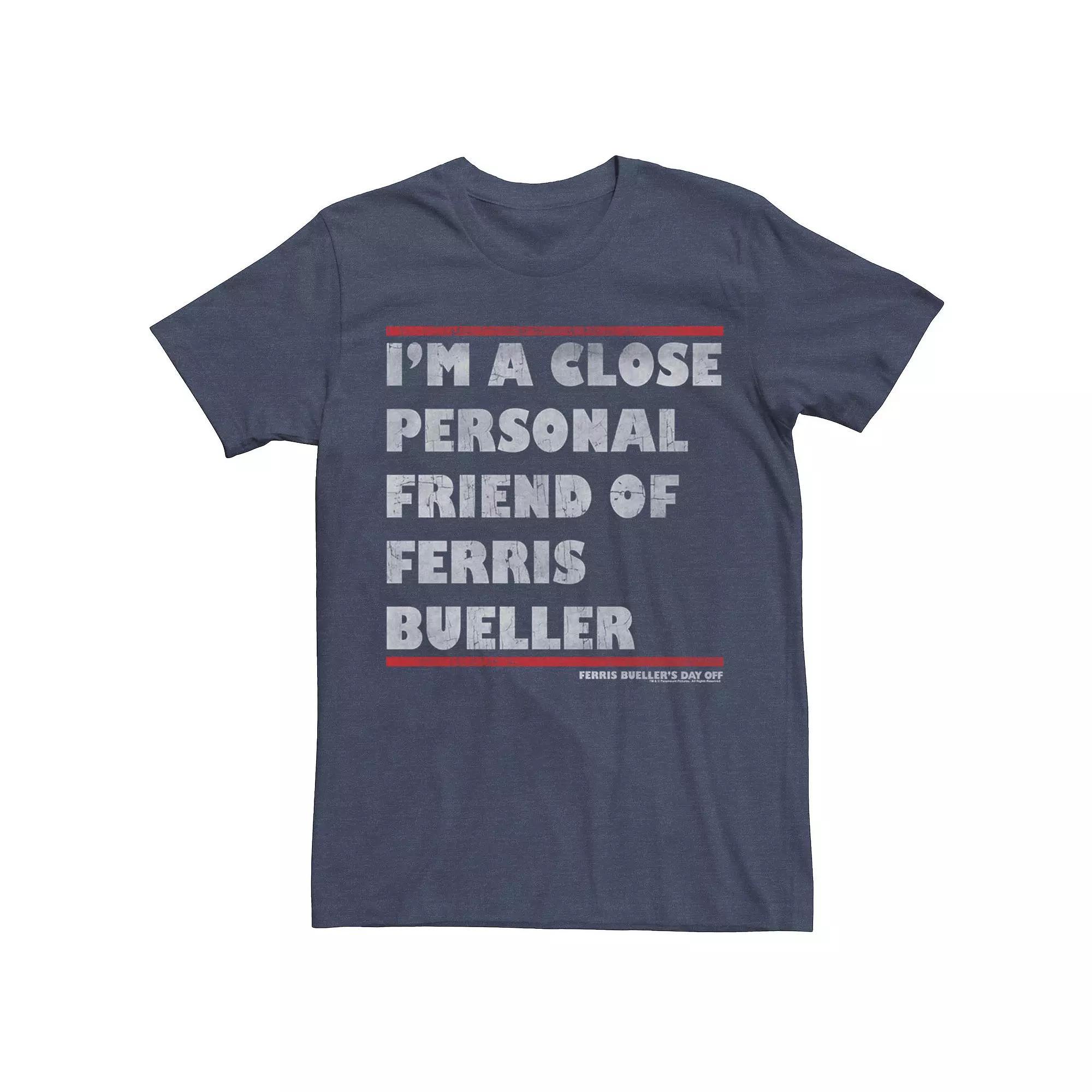 Men's Ferris Bueller's Day Off I'm A Close Personal Friend Tee, Size: Medium, Navy Grey Product Image