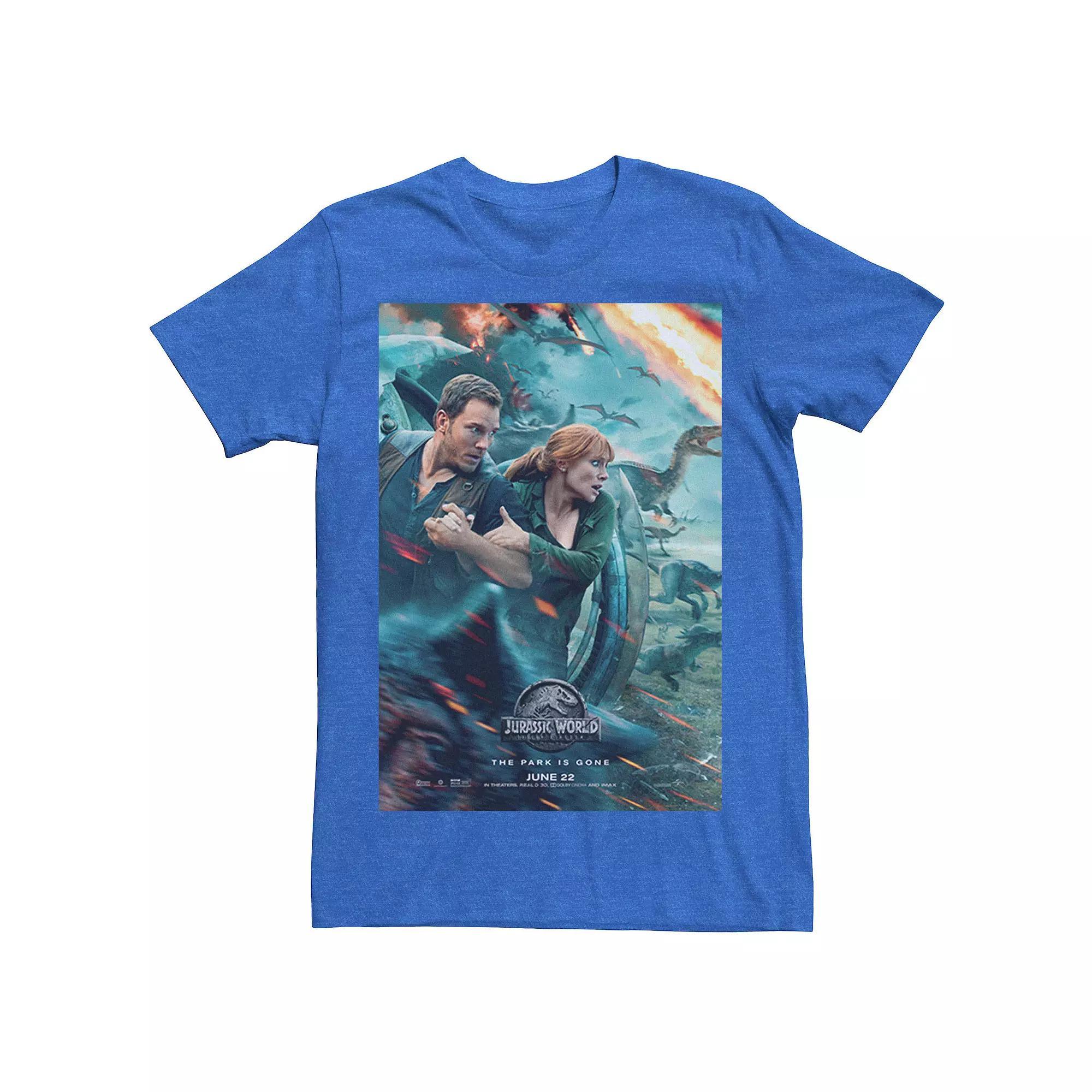 Men's Jurassic World Two Owen Claire Movie Poster Tee, Size: 3XL, Grey Heather Product Image