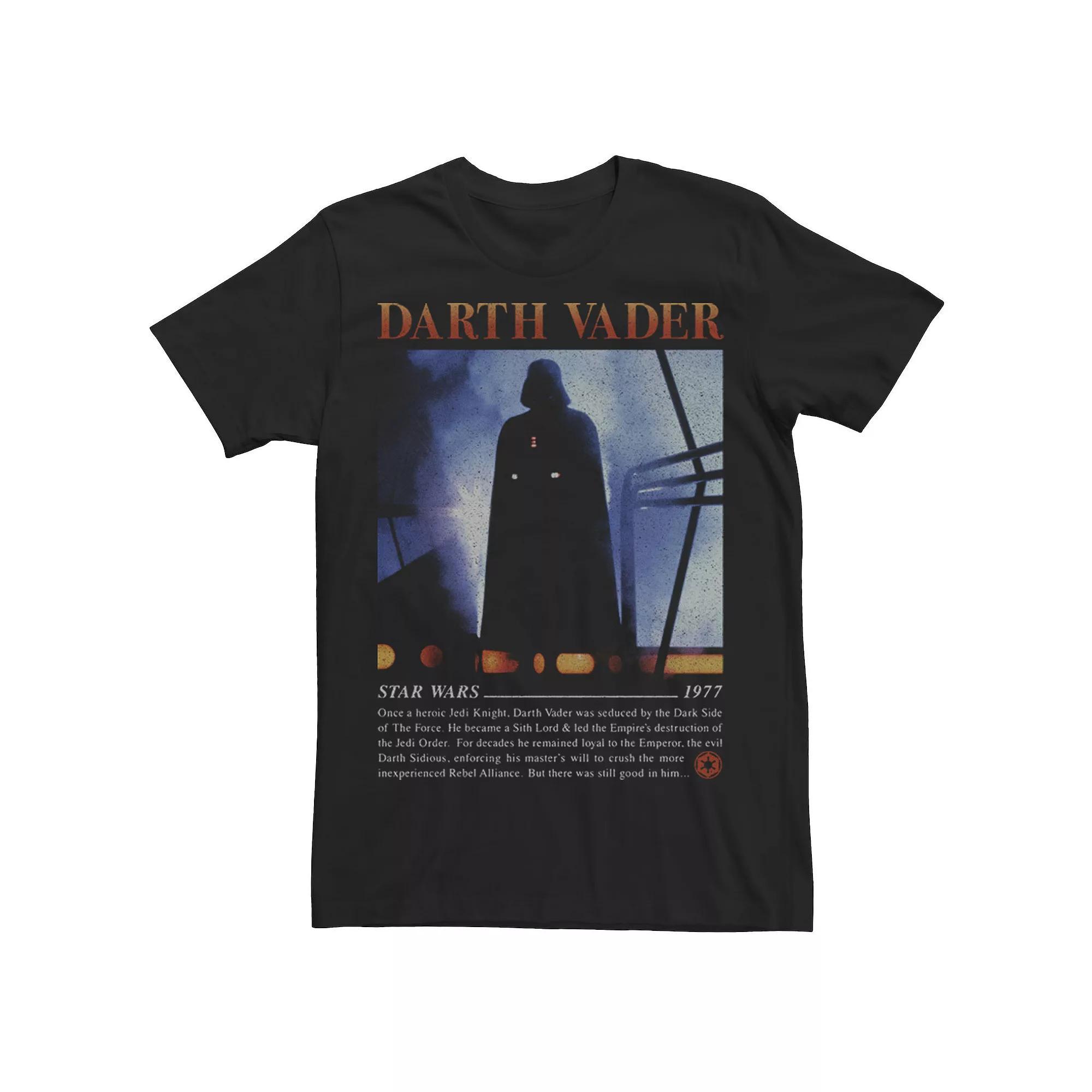 Men's Star Wars Darth Vadar Movie Poster Star Wars 1977 Tee, Size: Medium, Black Product Image