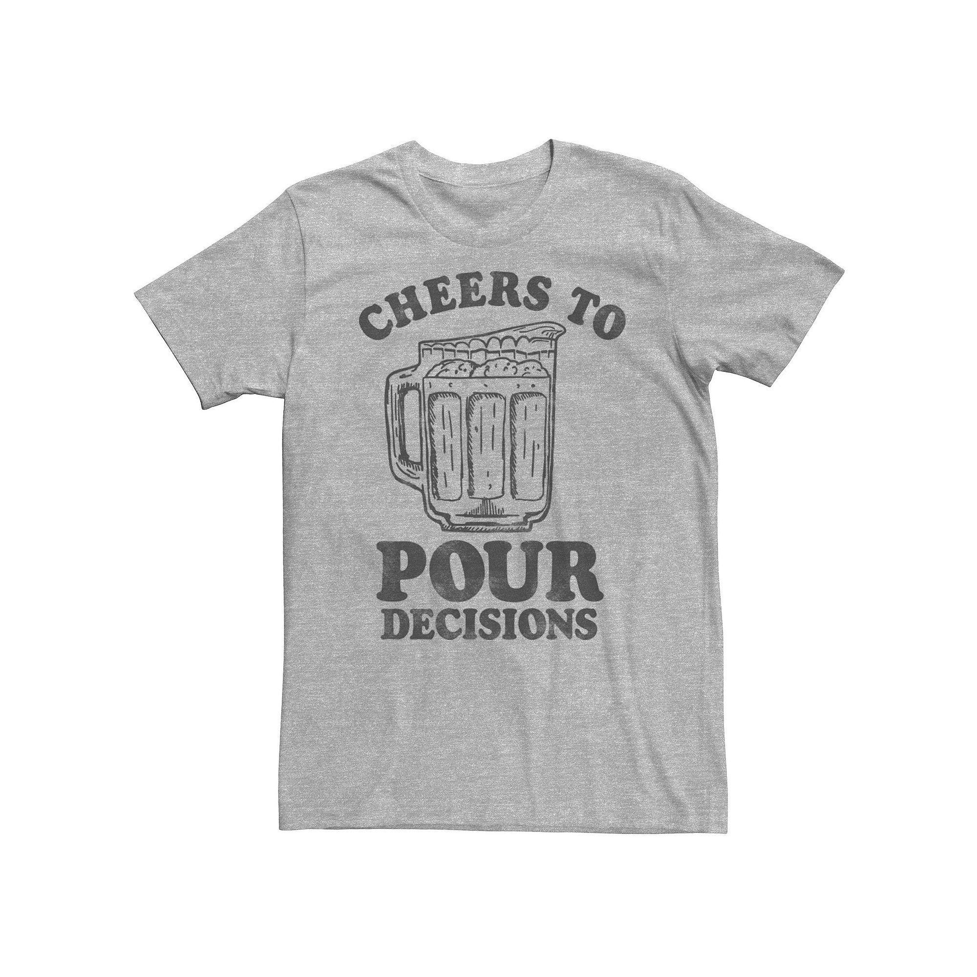 Men's Cheers To Pour Decisions Beer Tee, Size: XXL, Athletic Grey Product Image