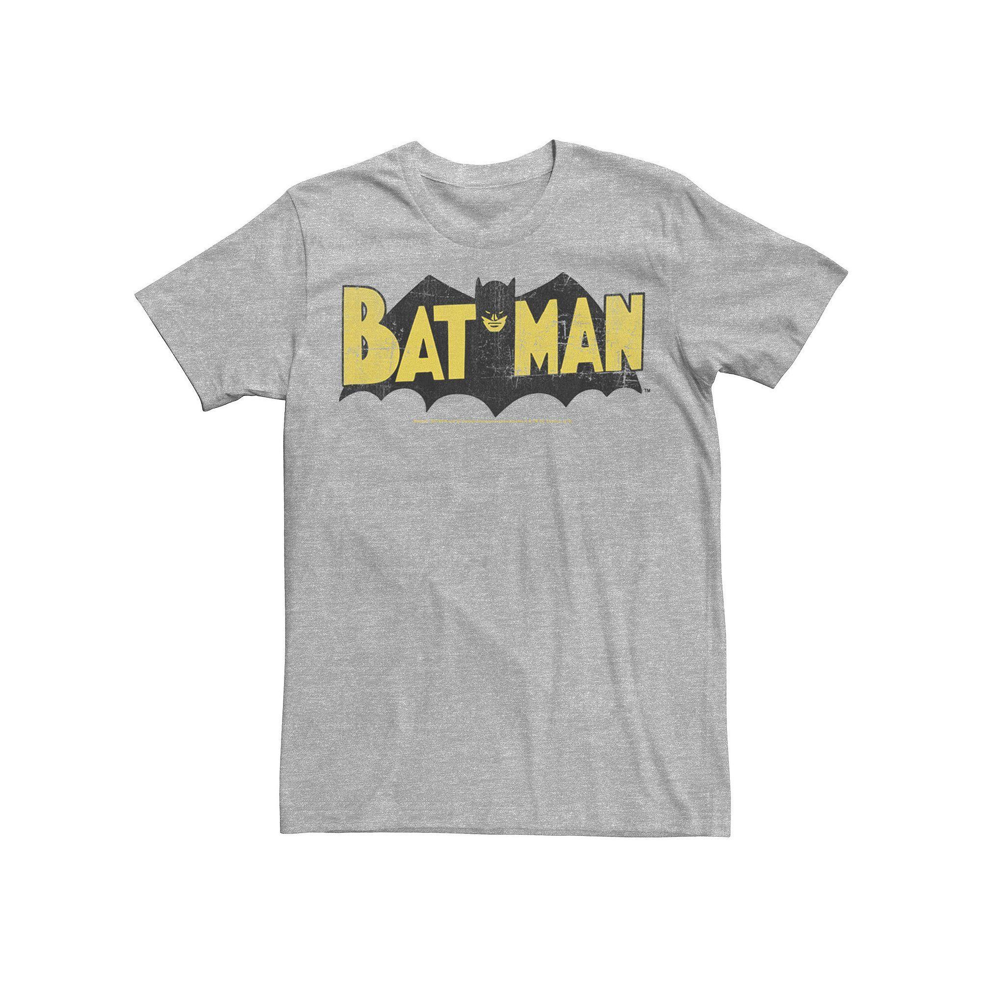 Men's DC Comics Batman Large Block Text Logo Tee, Size: XXL, Athletic Grey Product Image