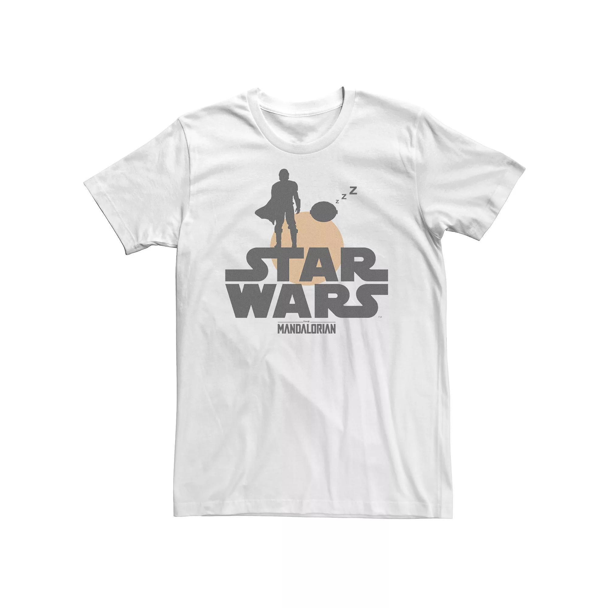 Big & Tall Star Wars The Mandalorian The Child Sunset Silhouette Logo Tee, Men's, Size: 4XL, White Product Image
