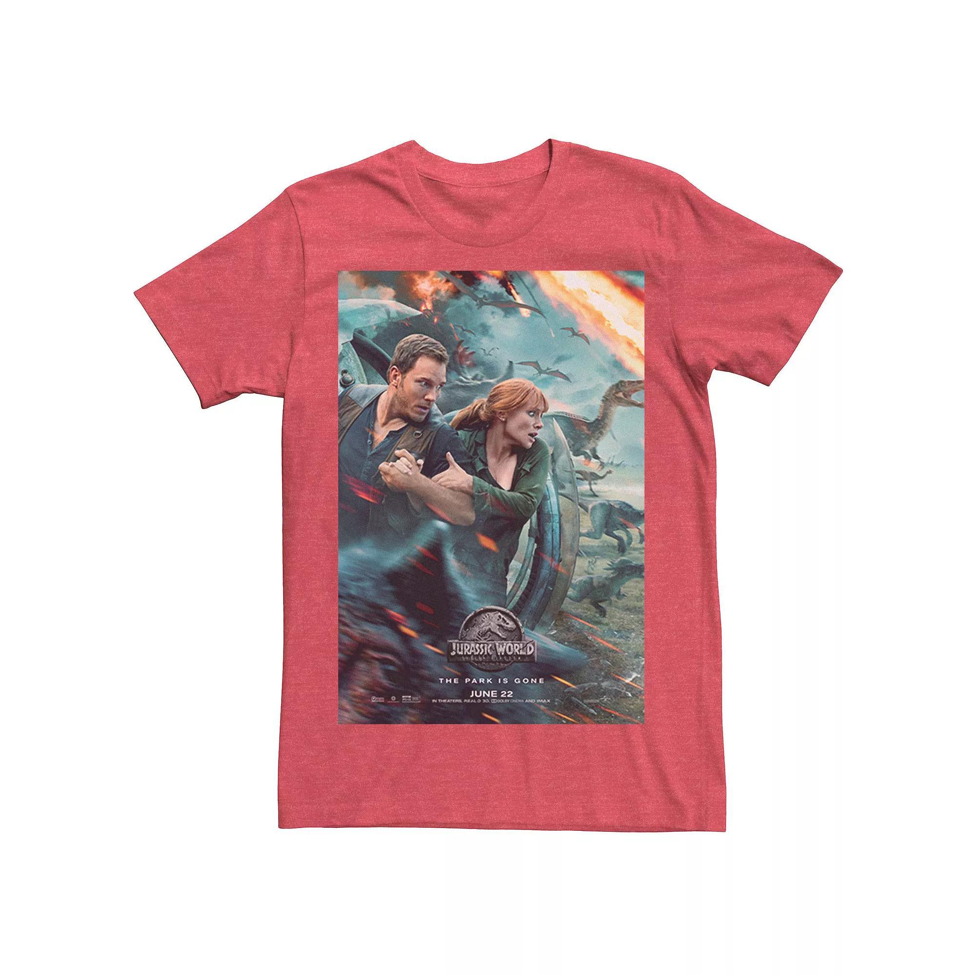 Men's Jurassic World Two Owen Claire Movie Poster Tee, Size: 3XL, Grey Heather Product Image