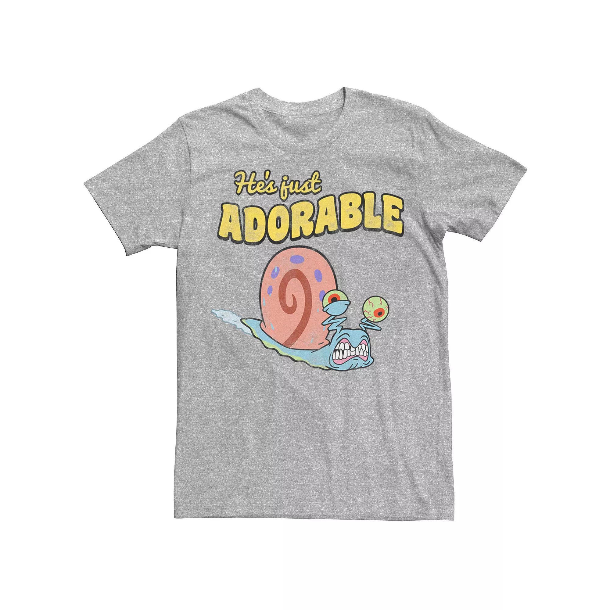 Men's SpongeBob SquarePants Gary He's Just Adorable Tee, Size: Medium, Athletic Grey Product Image