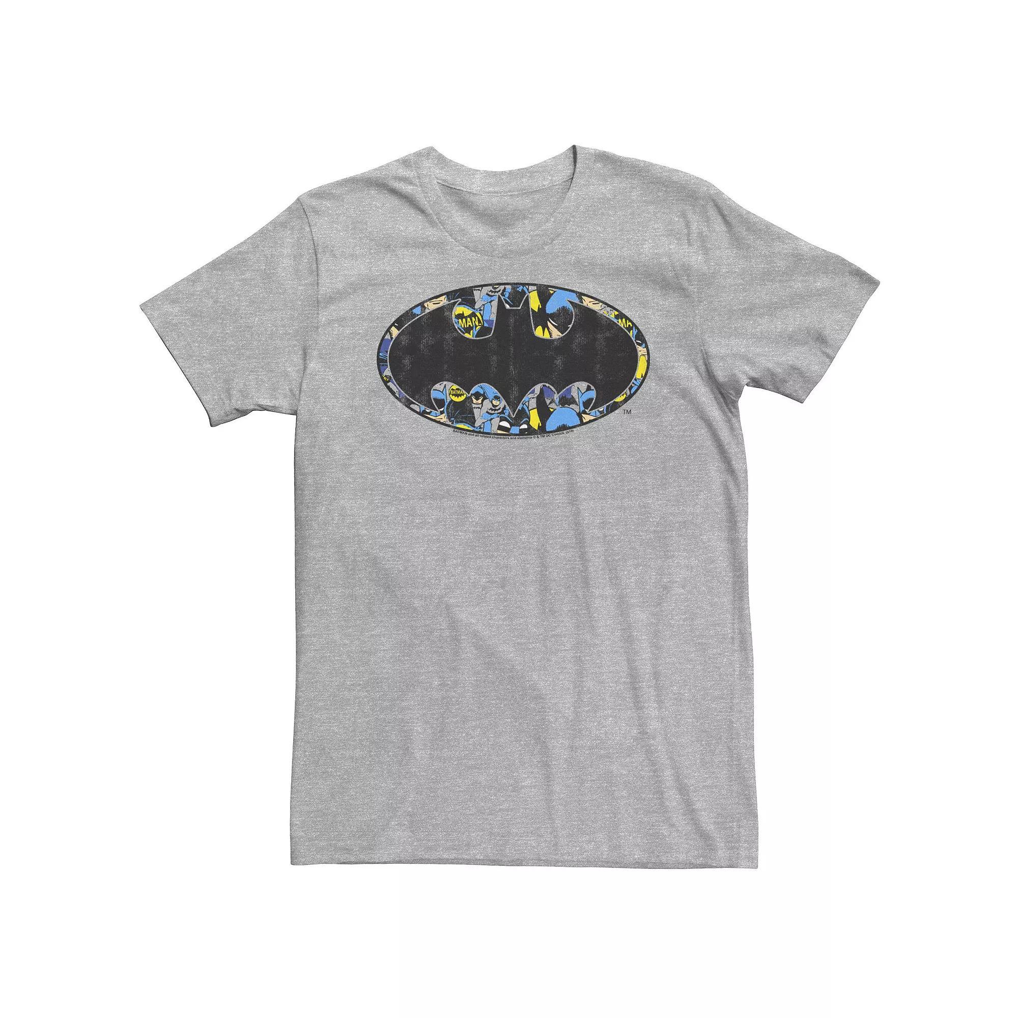 Big & Tall DC Comics Batman Logo Comic Fill Tee, Men's, Size: 3XL, Athletic Grey Product Image