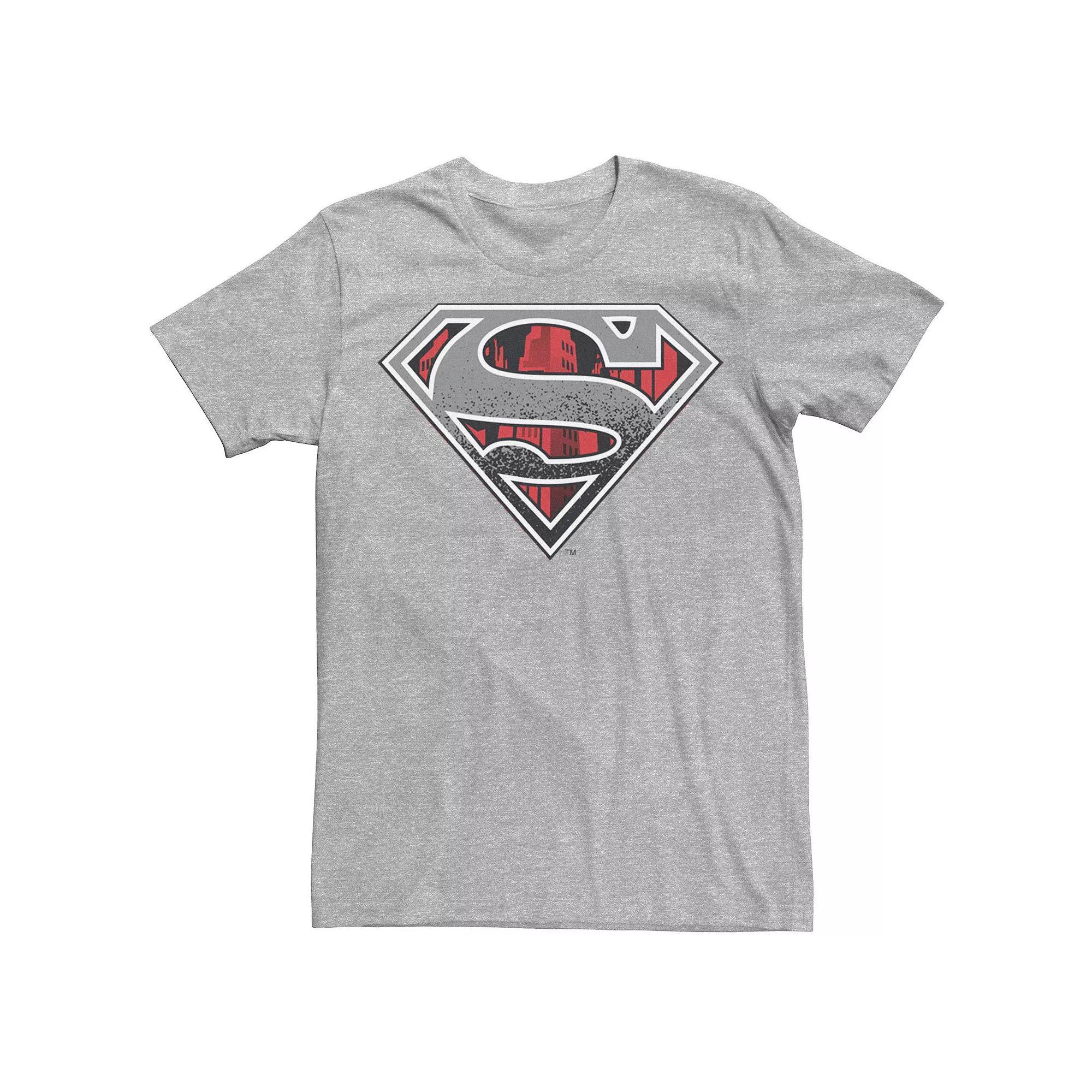 Men's DC Comics Superman Skyline Chest Logo Tee, Size: 3XL, Athletic Grey Product Image
