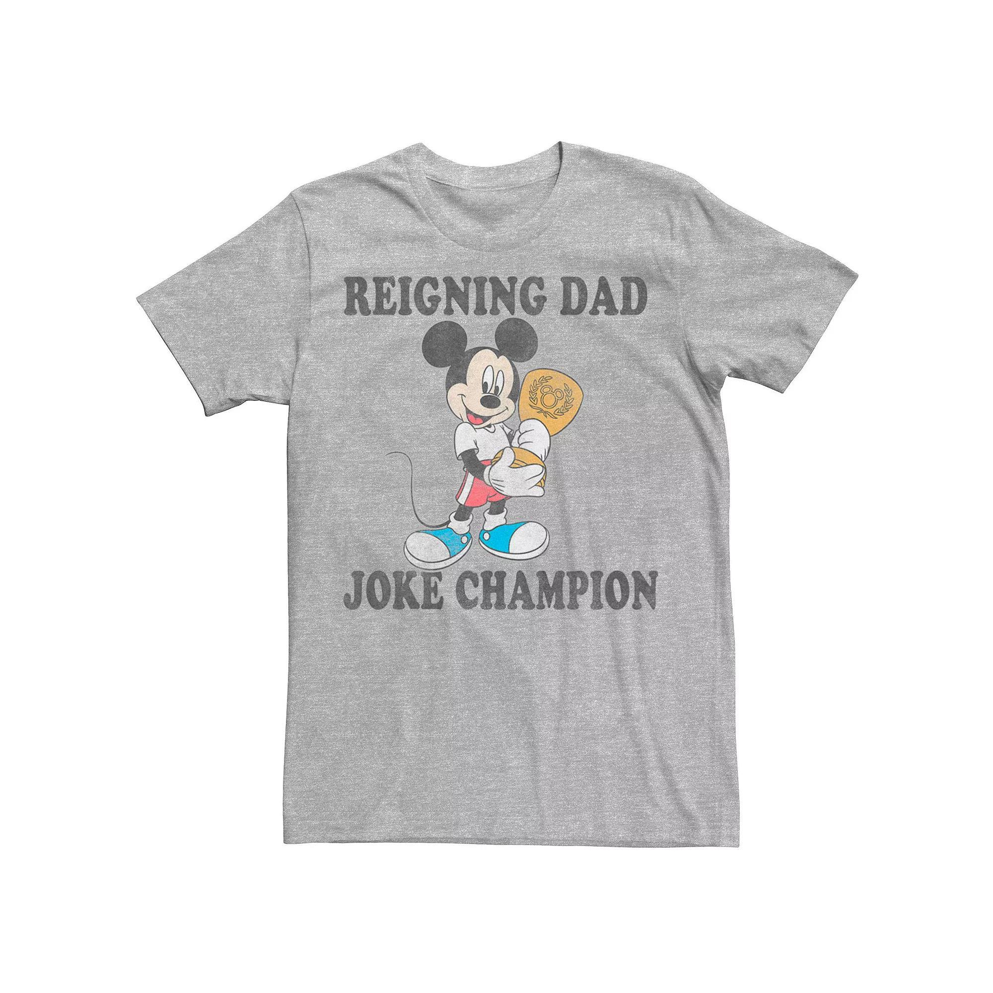 Disney's Mickey Mouse Reigning Dad Men's Tee, Size: XL, Athletic Grey Product Image