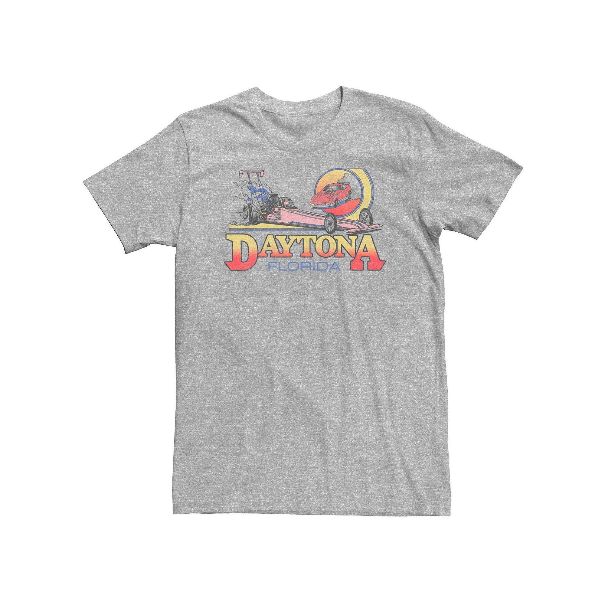 Big & Tall Trendy Daytona Florida Race Car Graphic Tee, Men's, Size: 3XB, Athletic Grey Product Image