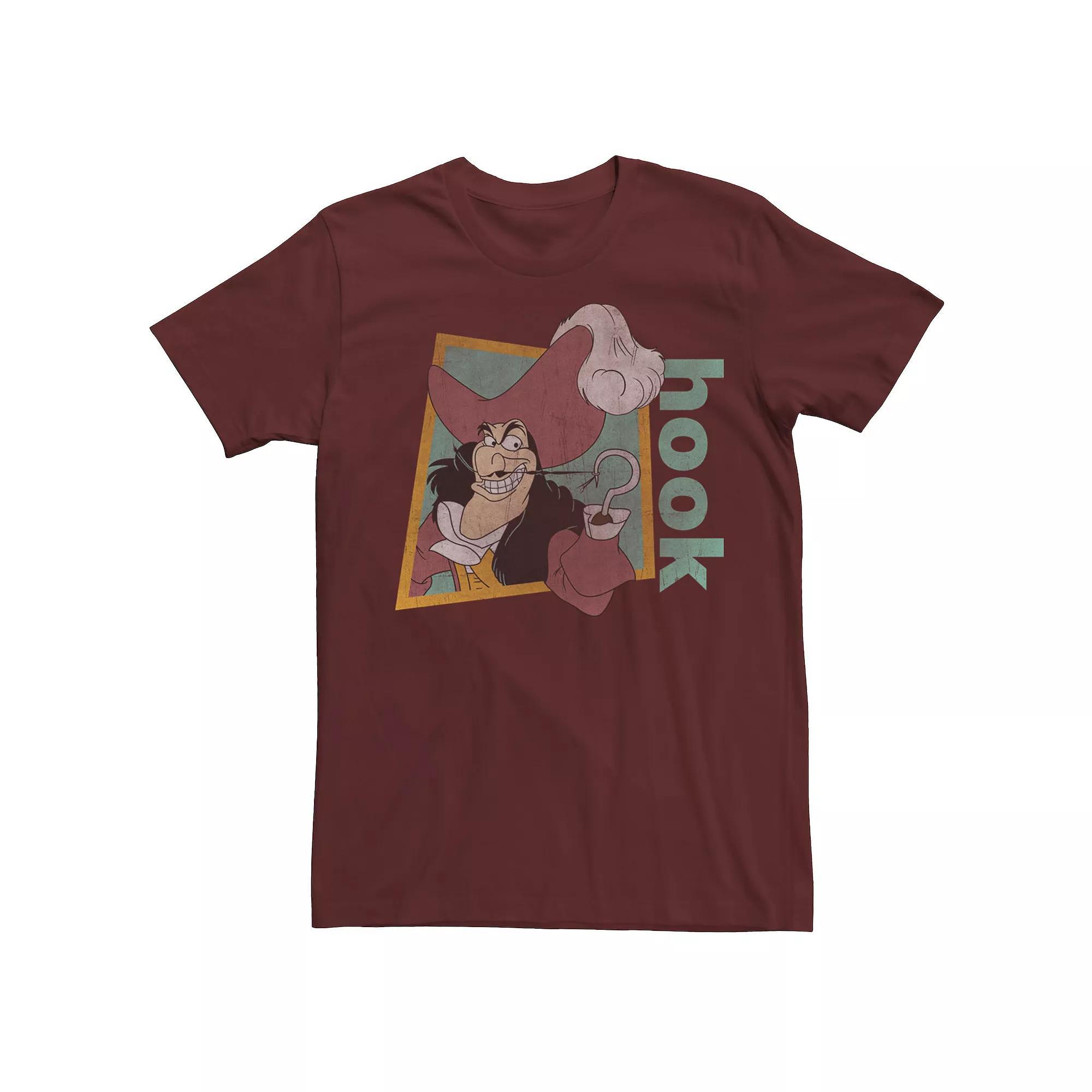 Disney's Peter Pan Retro Captain Hook Men's Smirking Tee, Size: 3XL, Red Product Image