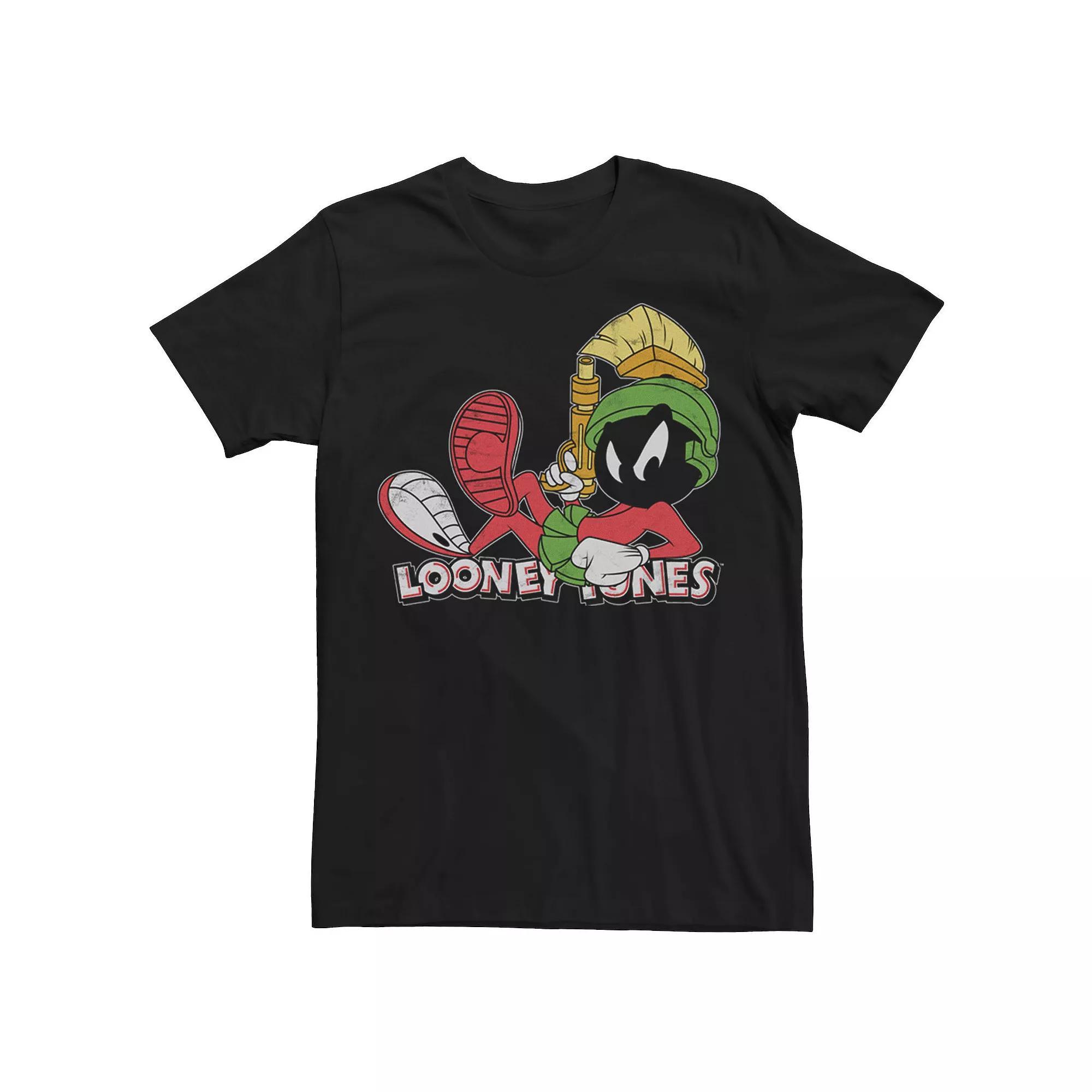 Men's Looney Tunes Marvin The Martian Pose Portrait Tee, Size: XXL, Black Product Image