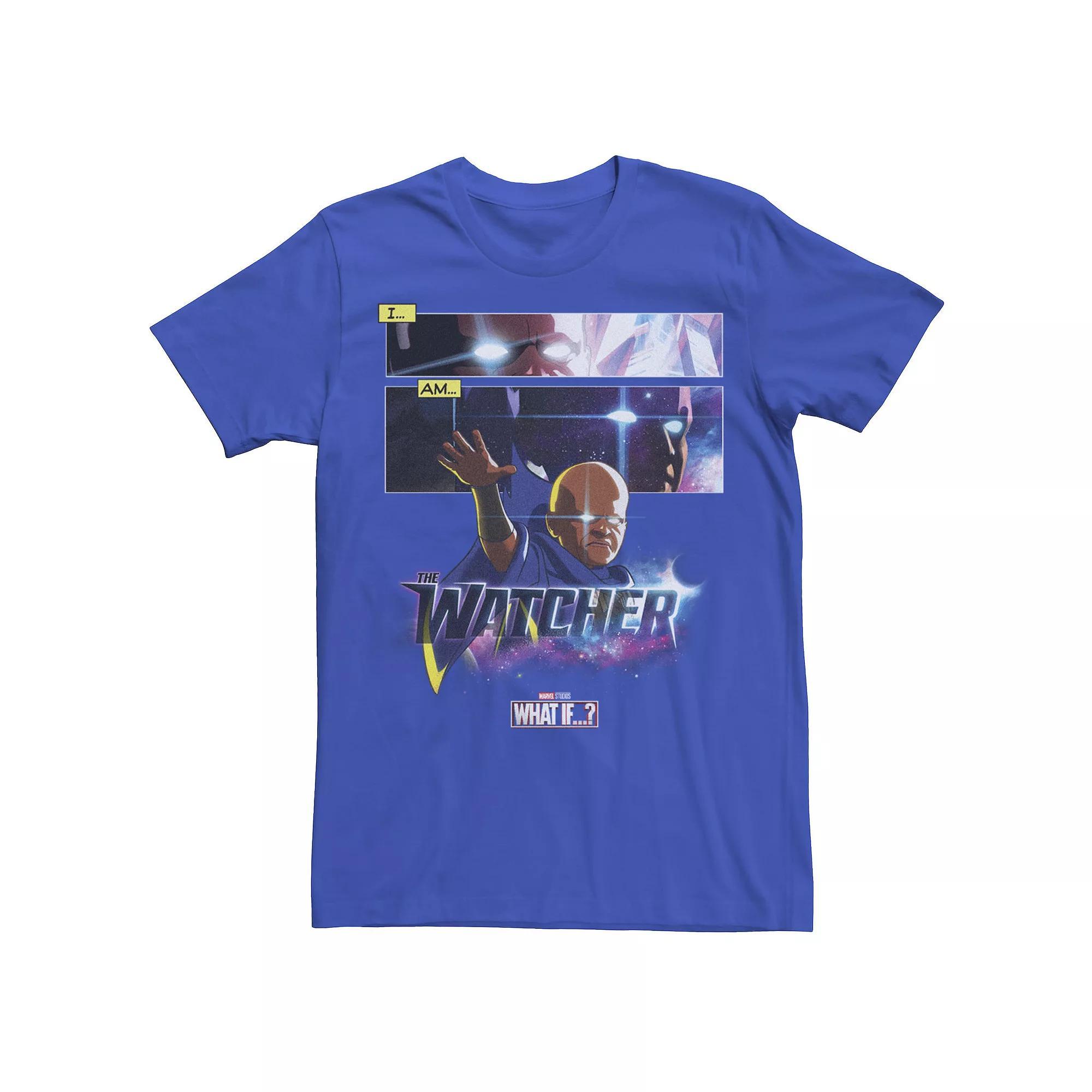 Men's Marvel What If The Watcher Panel Poster Tee, Boy's, Size: Small, Blue Product Image