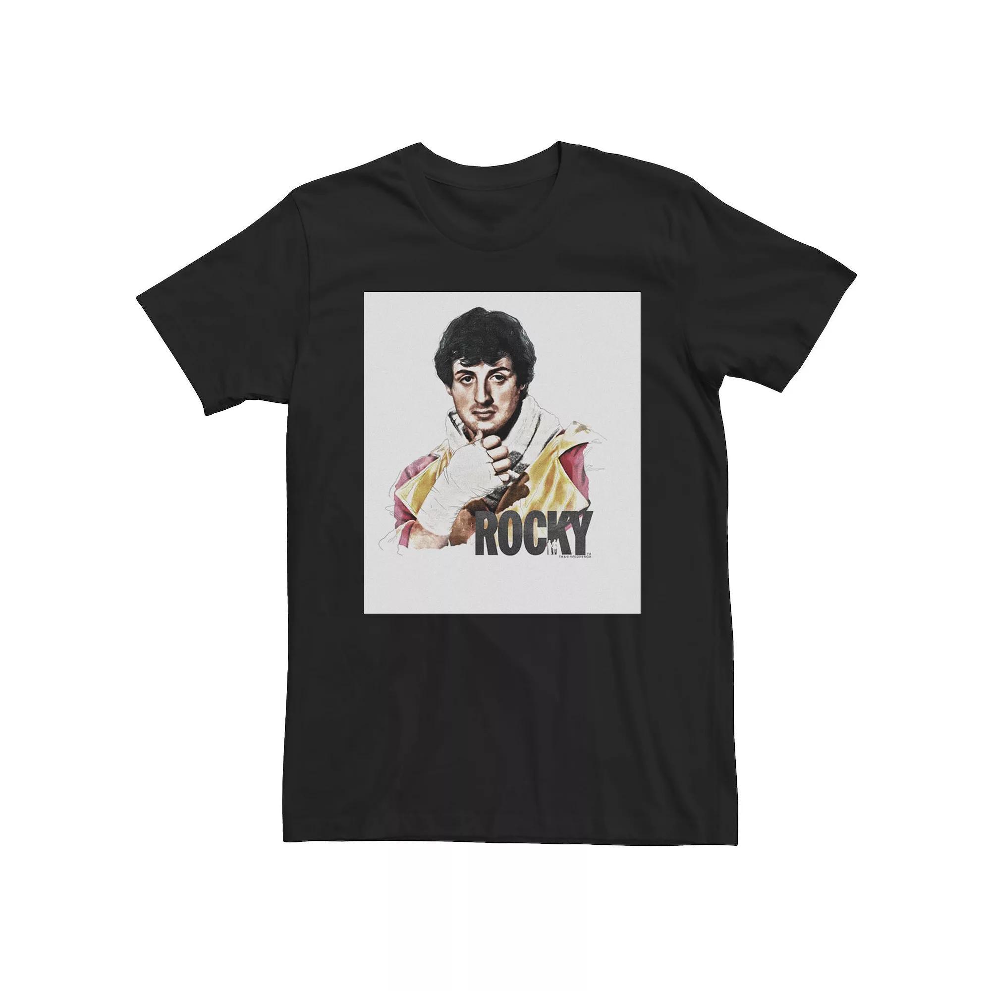 Men's Rocky The Champion Painted Portrait Logo Poster Tee, Size: XL, Black Product Image
