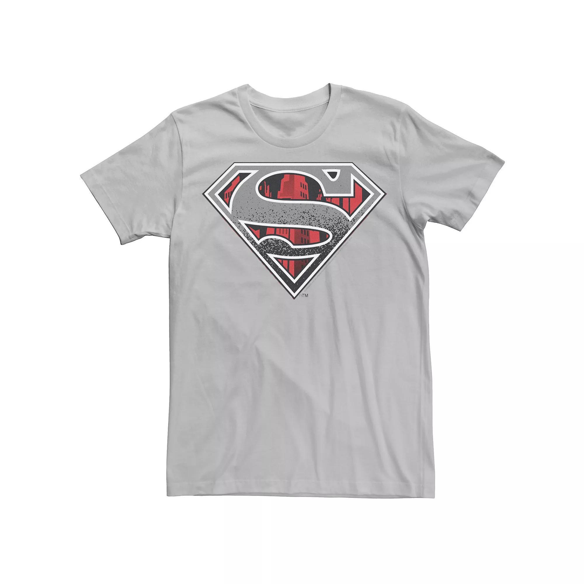 Men's DC Comics Superman Skyline Chest Logo Tee, Size: 3XL, Athletic Grey Product Image