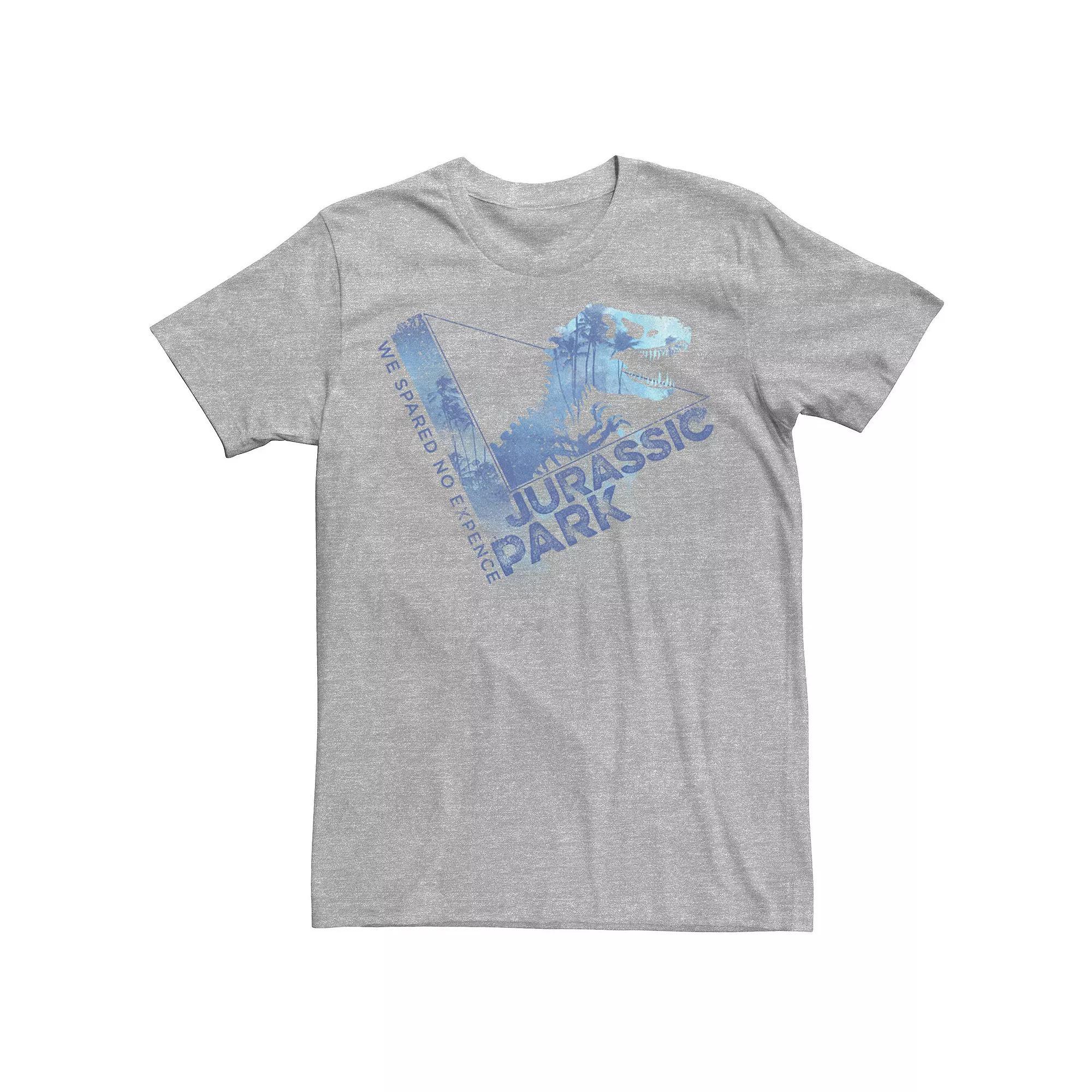 Mens Jurassic Park We Spared No Expense Blue Mist Tee Athletic Grey Product Image