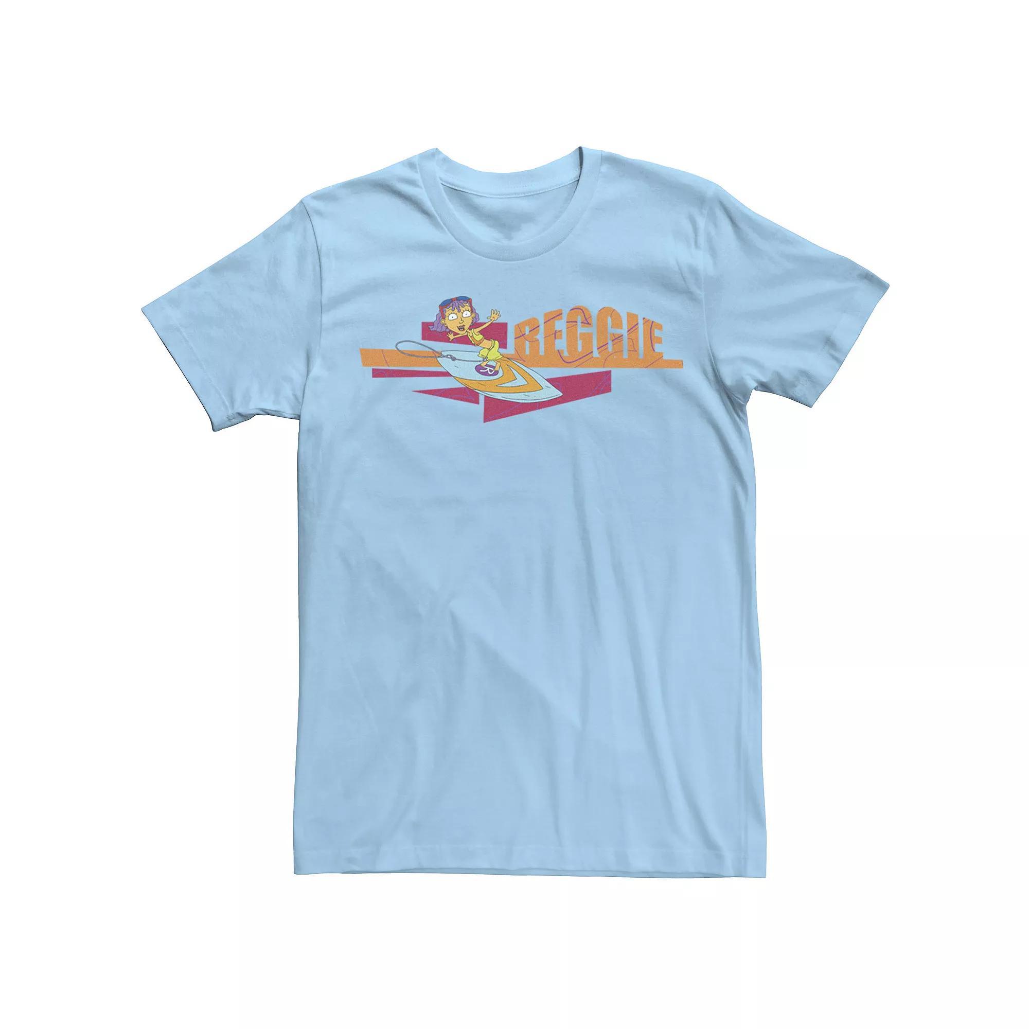 Men's Rocket Power Reggie Surfing Retro Logo Tee, Size: Large, Light Blue Product Image