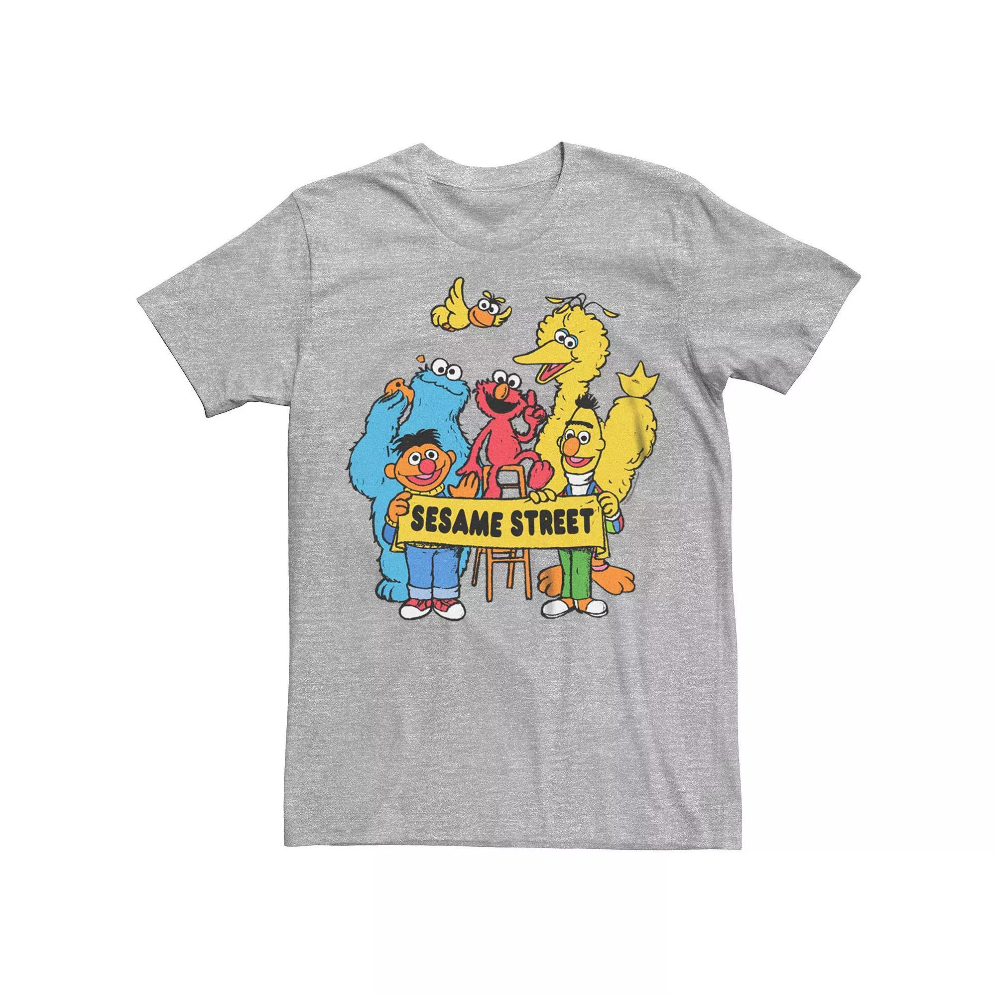 Men's Sesame Street Banner Group Tee, Size: XXL, Athletic Grey Product Image