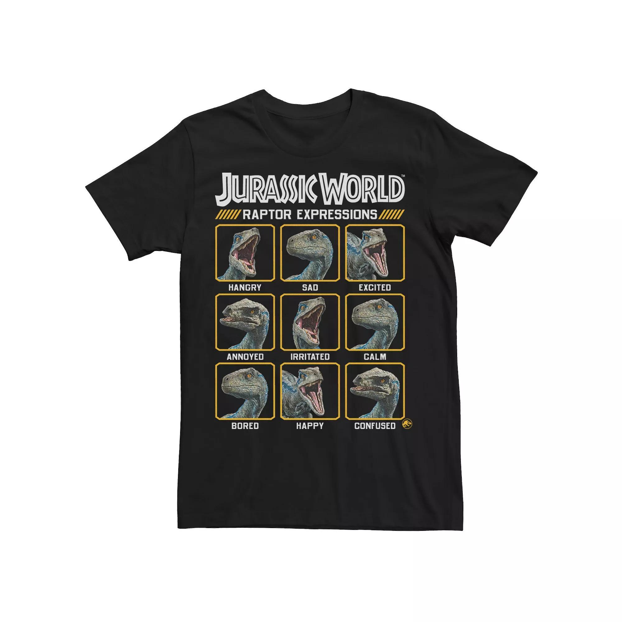 Men's Jurassic World Raptor Expressions Tee, Size: Medium, Black Product Image