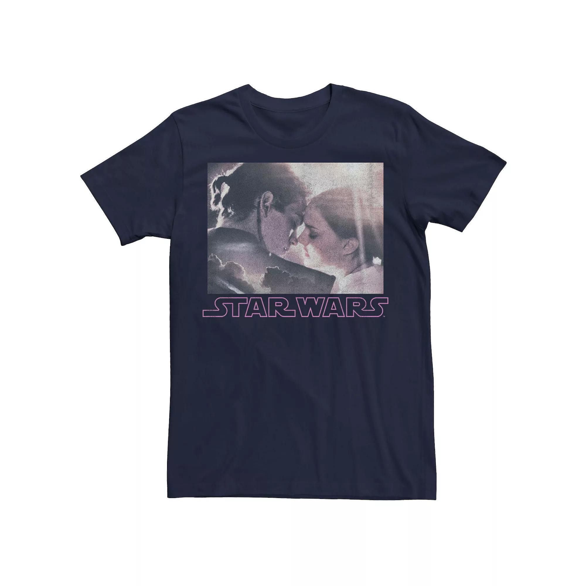 Men's Star Wars Padme & Anakin Kiss Portrait Tee, Size: Medium, Blue Product Image