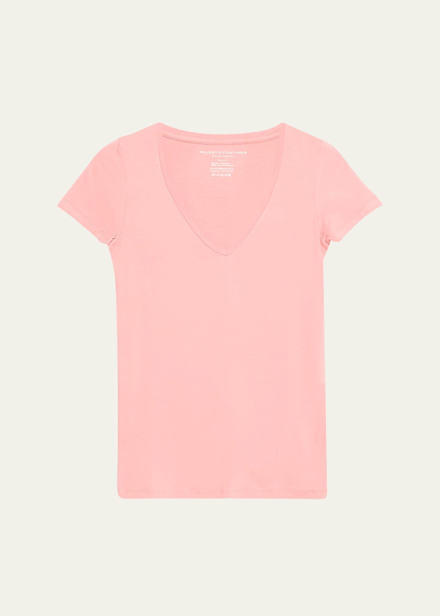 Soft Touch Short-Sleeve V-Neck Top Product Image