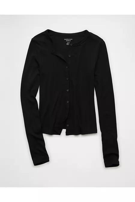 AE Long-Sleeve Button-Up T-Shirt Women's Product Image