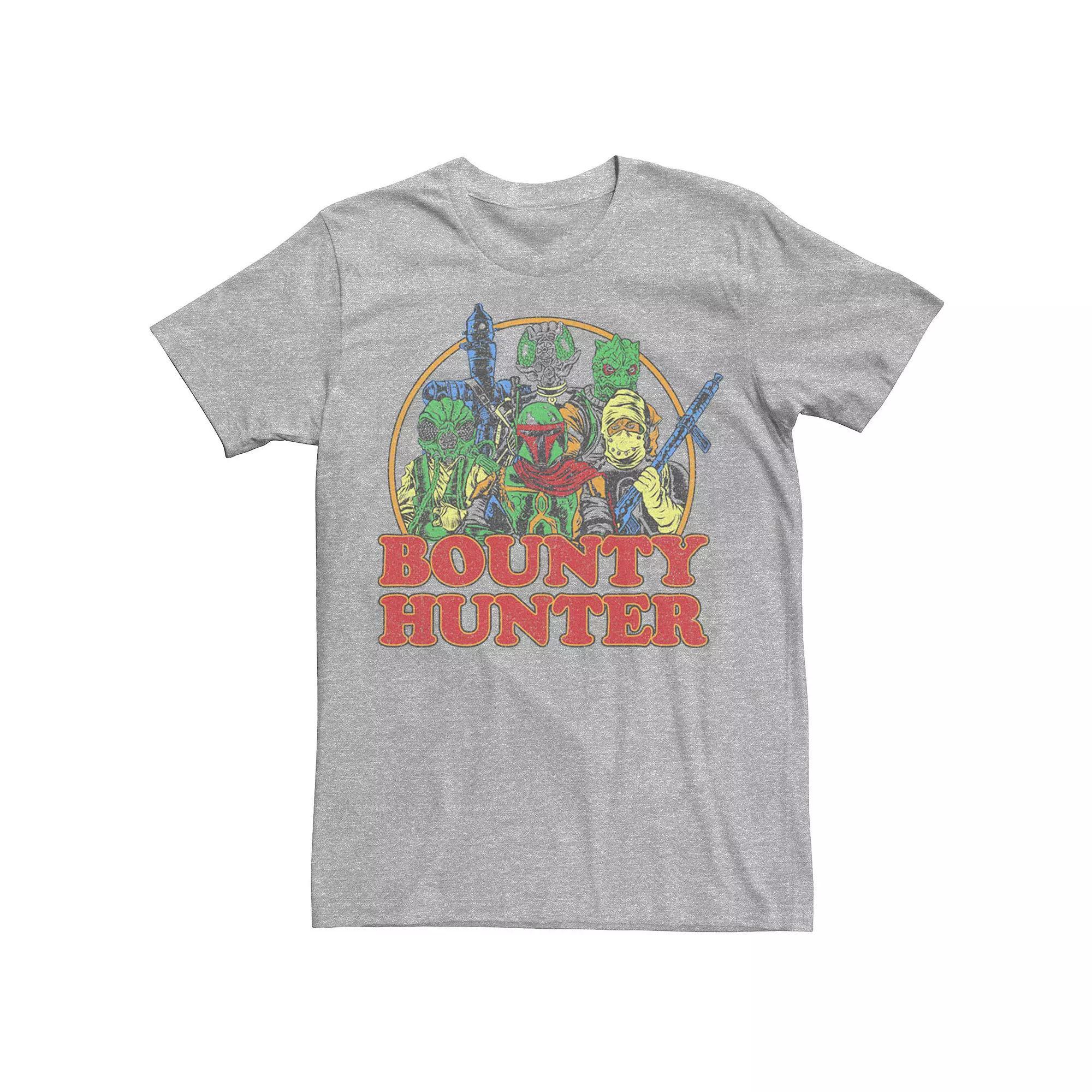 Men's Star Wars Boba Fett Group Shot Bounty Hunter Circle Shot Tee, Size: XL, Athletic Grey Product Image