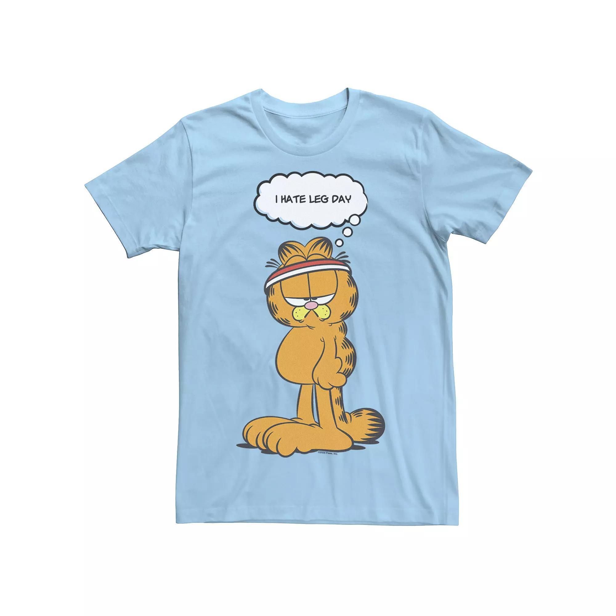 Men's Garfield Leg Day Comic Tee, Size: Large, Light Blue Product Image