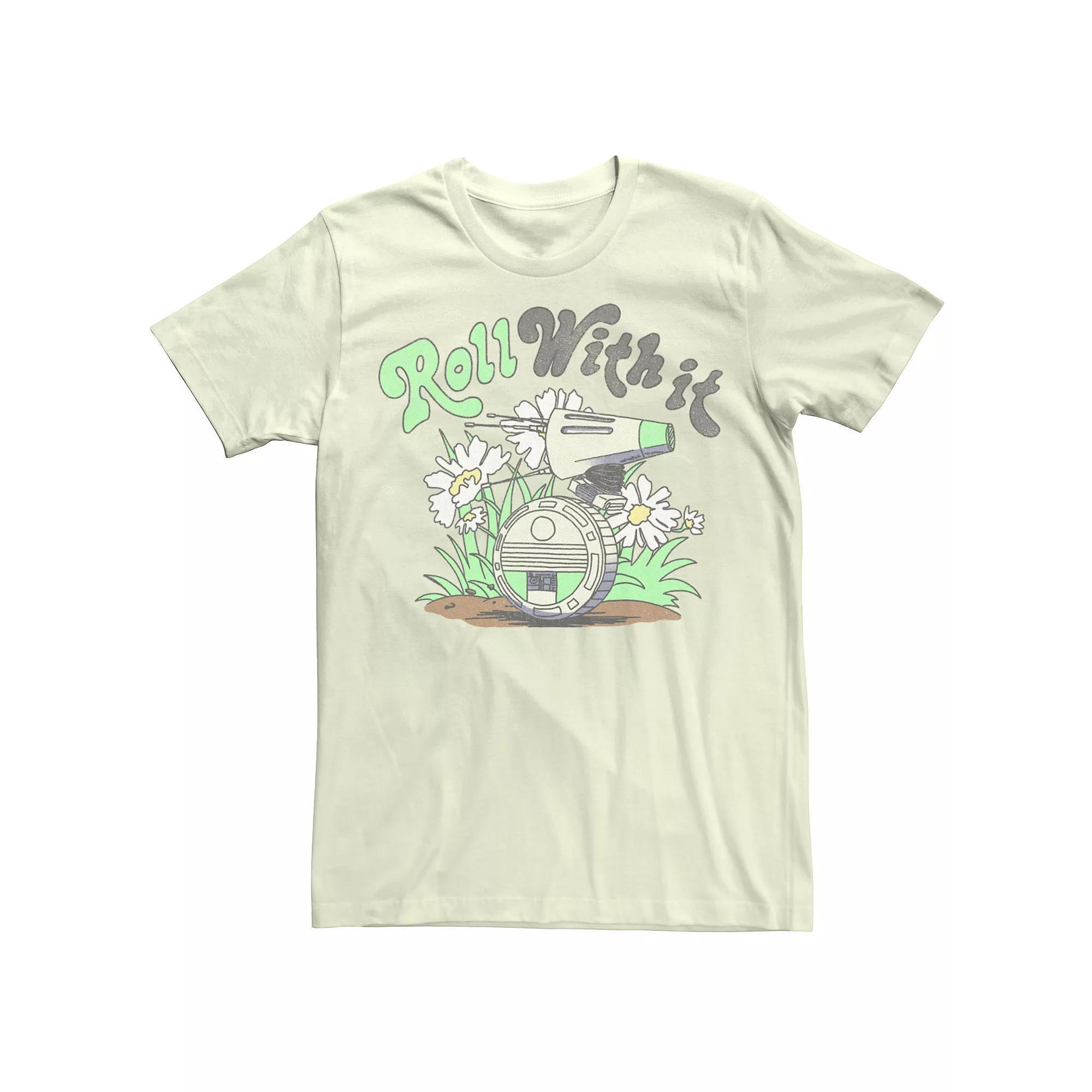 Men's Star Wars The Rise of Skywalker D-0 Roll With It Graphic Tee, Size: 3XL, Natural Product Image