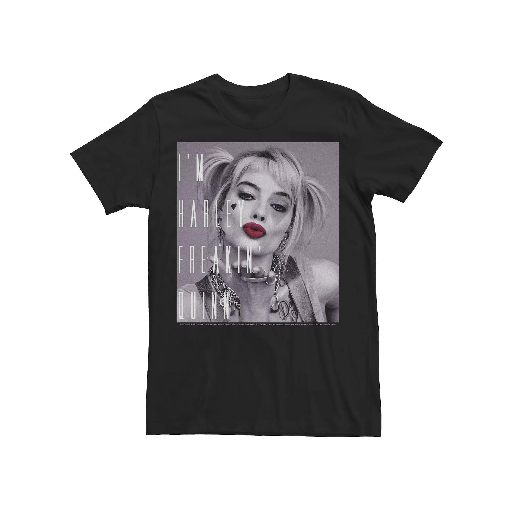 Mens Birds Of Prey Im Harley Freakin Quinn Kiss Poster Tee Product Image